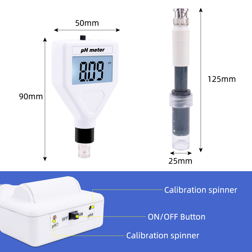 Ph-98218 Haut-ph-meter, Säuretester, Austauschbare Sonde, Lcd-display, Tragbares Und Multifunktionales Gerät Für Boden, Lebensmittel Und Haut, Wasserdicht, Messbereich: 0,00 Bis 14,00 Ph