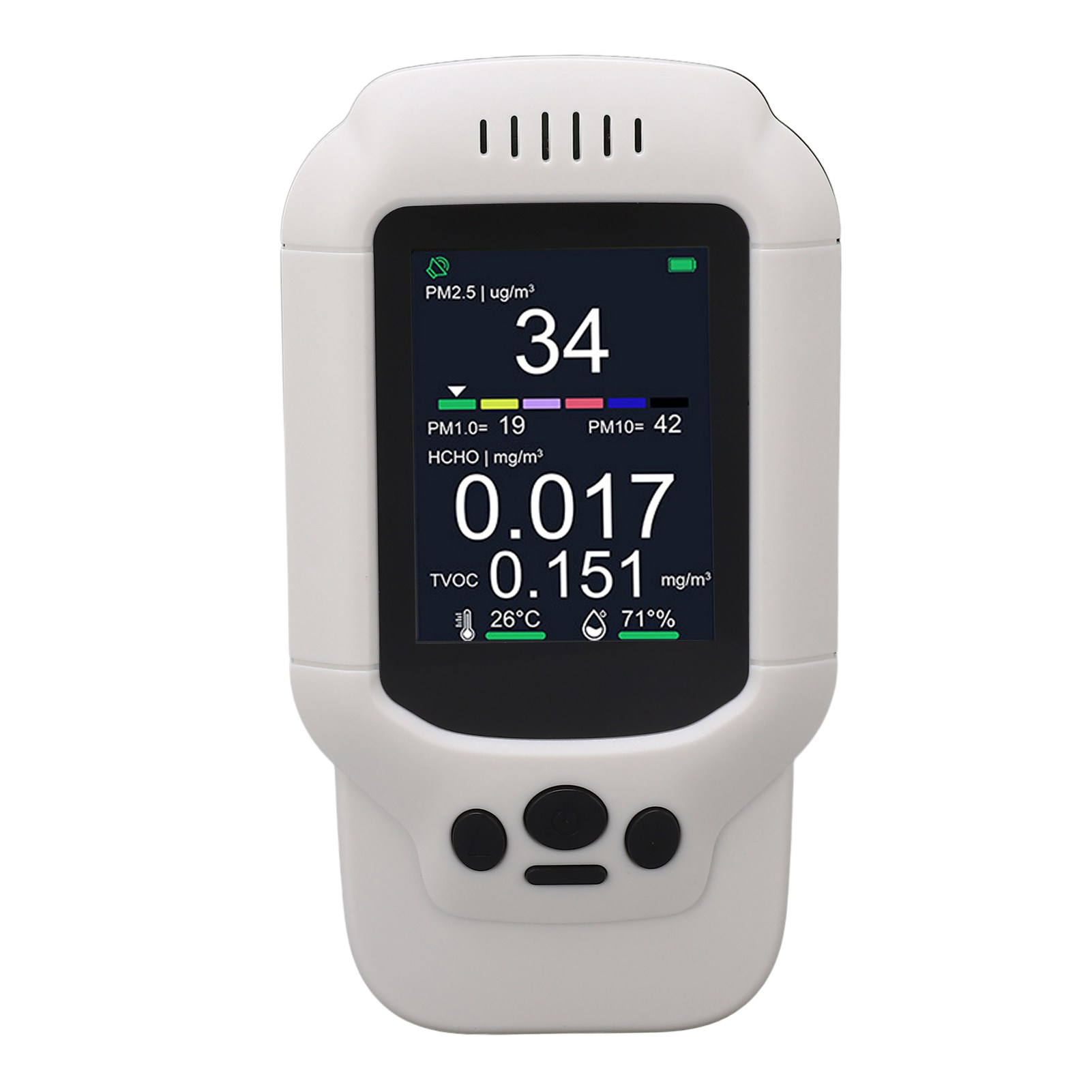 Hochpräzises, Multifunktionales 7-in-1-luftqualitätsmessgerät, Pm10, Pm2,5, Pm10, Temperatur Und Luftfeuchtigkeit, Mit Akustischem Alarm.