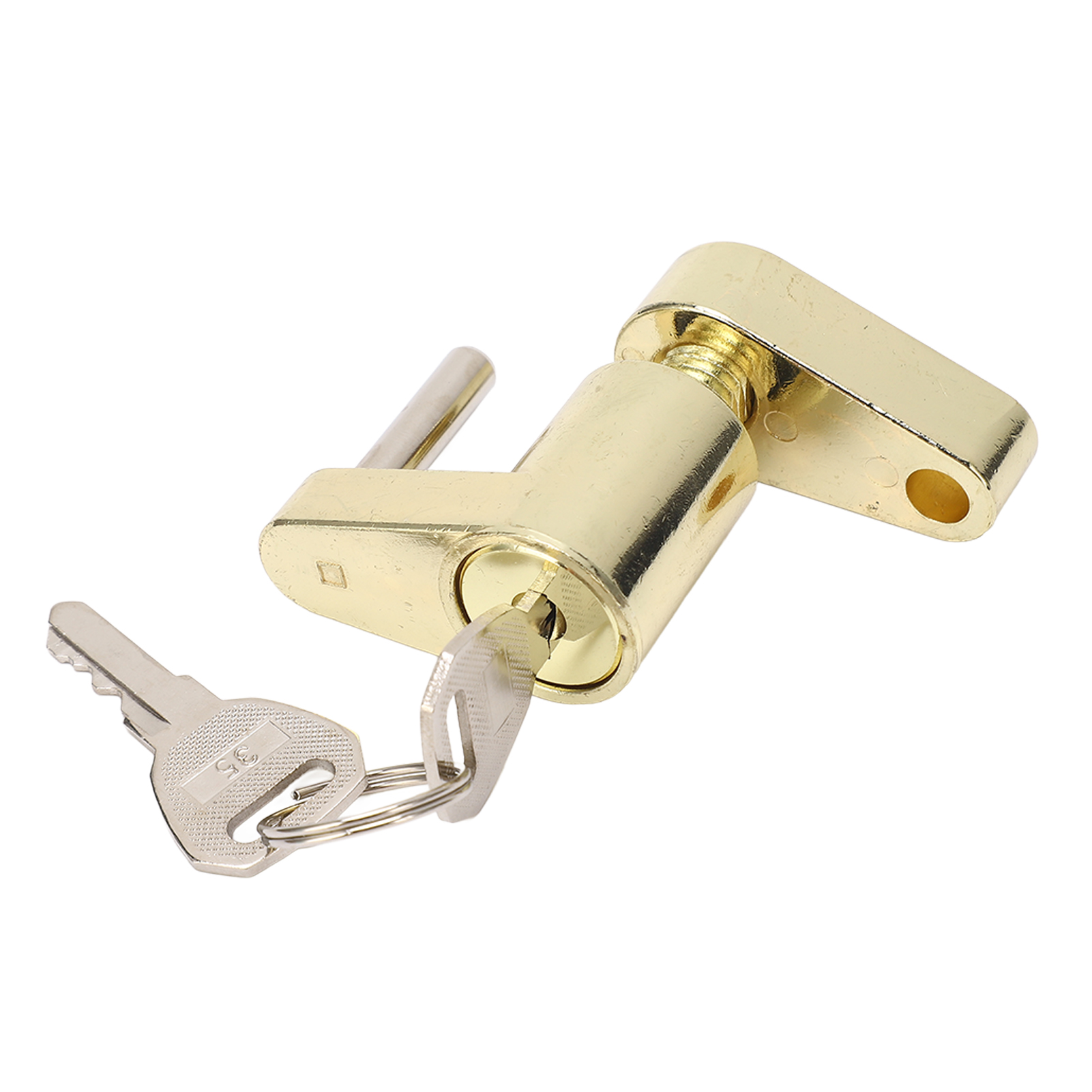 Robustes Und Vielseitiges Anhängerkupplungsschloss Für Wohnmobile Und Lkws, Goldfarben.