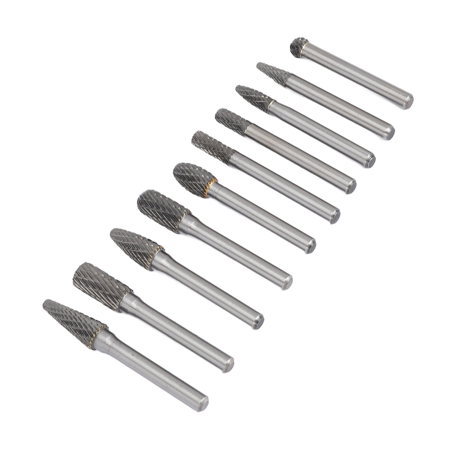 Set Mit 10 Rotierenden Hartmetallfeilen Zum Schleifen Von Metall Und Holz