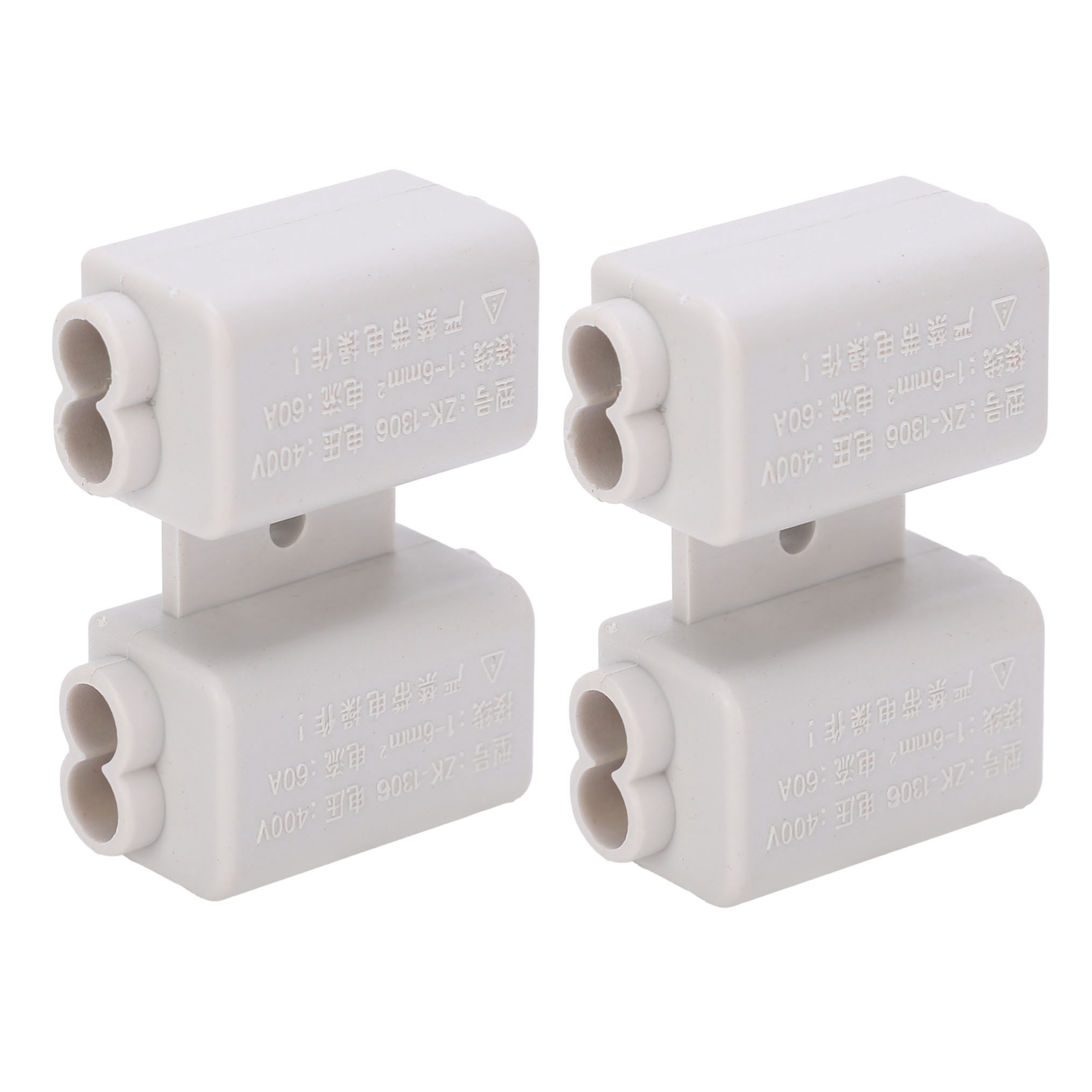 Satz Aus 2 Hochleistungs-hauptverteilerblöcken, 2-polige T-klemmen Zk1306 400 V 60 A
