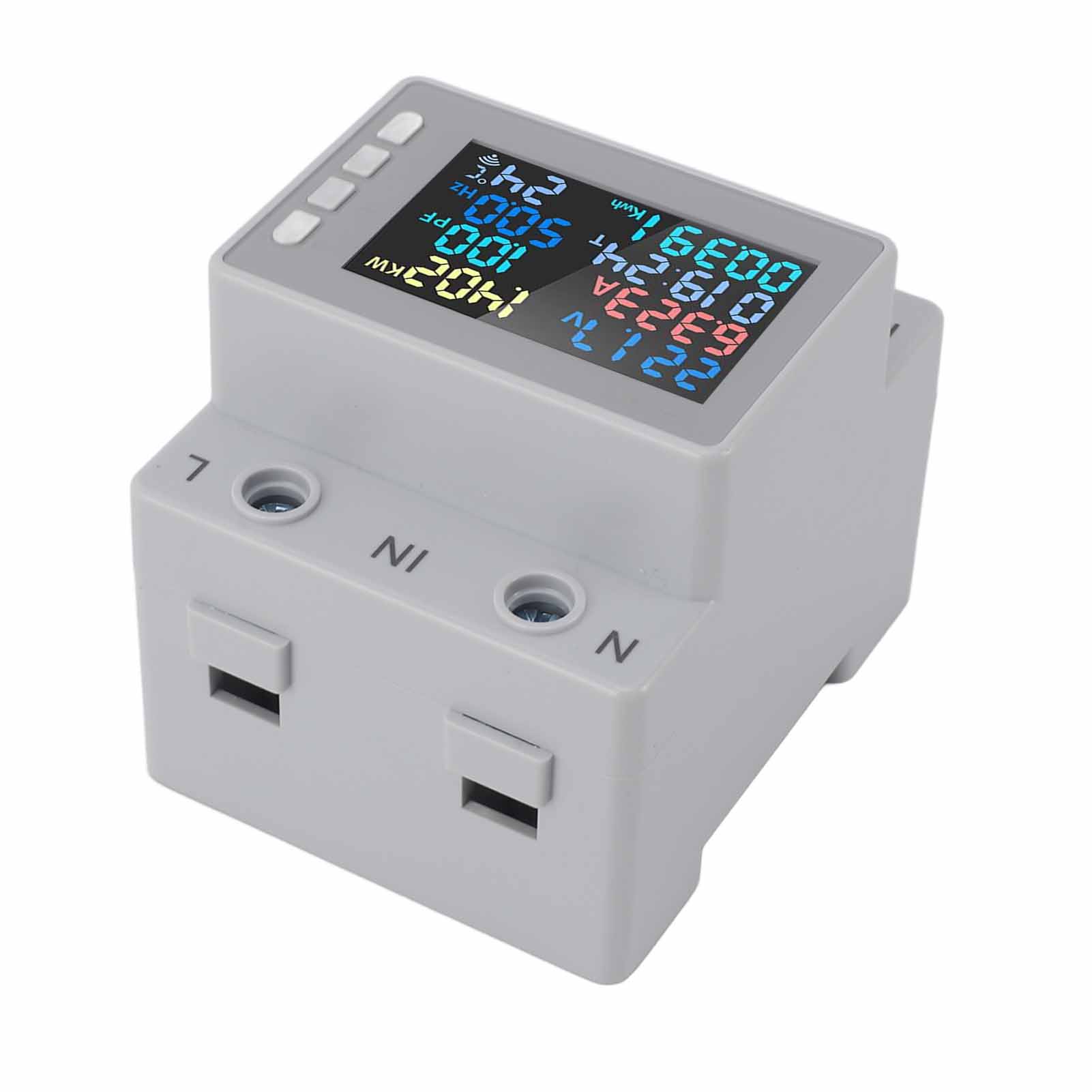 Din-schienen-energiezähler, Digitaler Spannungs- Und Stromprüfer Mit Überhitzungs- Und Überstromschutz, 170–270 V, 63 A Abschaltleistung