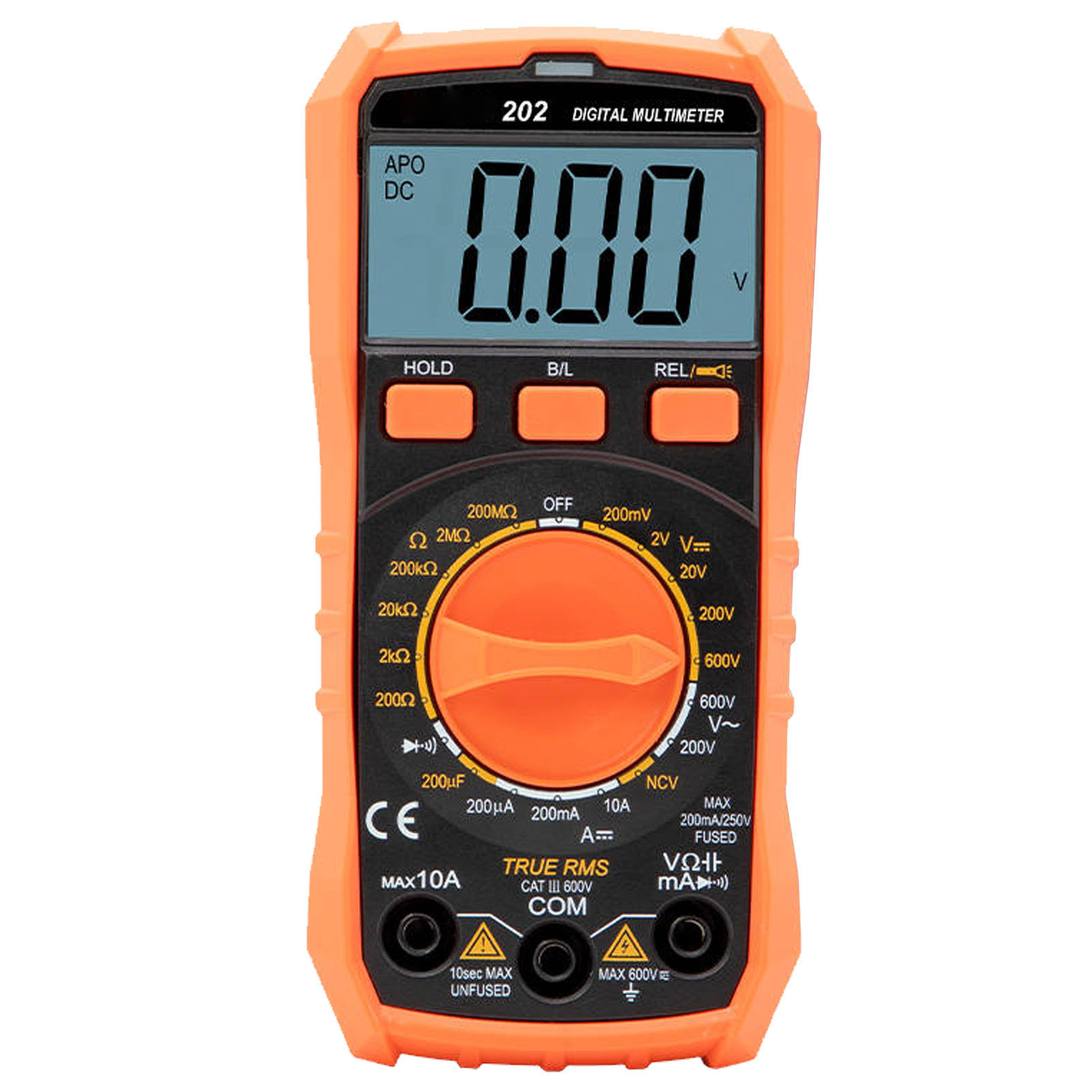 Digitales Multimeter Mit Ncv-spannungserkennung, Kapazitätsmessung Bis 200µf, Hintergrundbeleuchtetem Lcd-bildschirm Und Eingebauter Taschenlampe.
