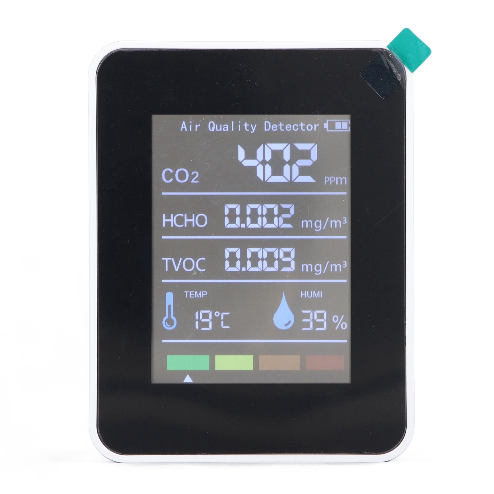 5-in-1-luftqualitätsmonitor: Co2-, Tvoc- Und Hcho-detektor, Temperatur- Und Feuchtigkeitsmessung, Lcd-bildschirm