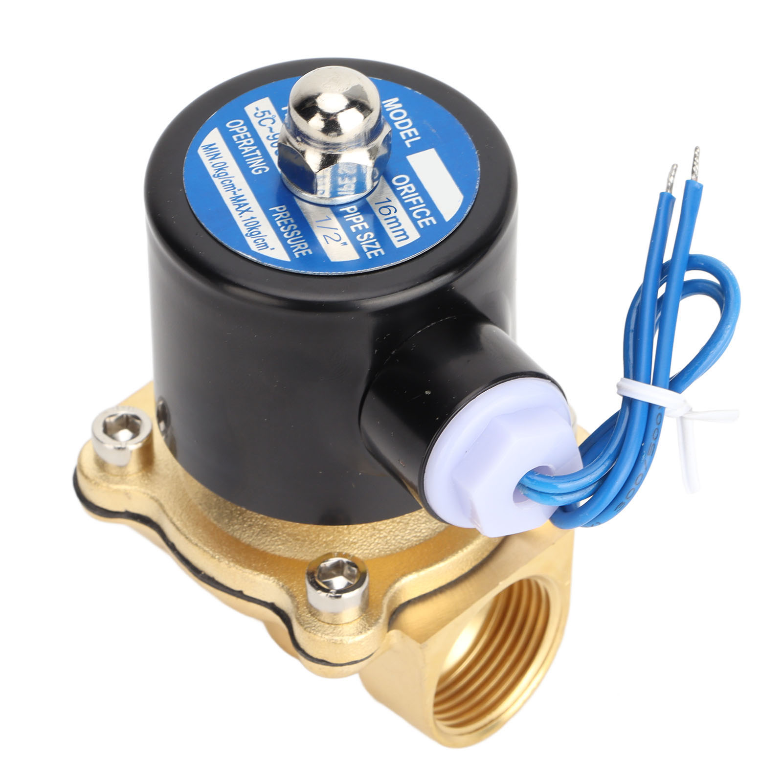 2-wege-magnetventil Aus Messing Und Gummi, Normalerweise Geschlossen, Für Wasser Und Gas, 110 V Wechselstrom, 1/2 Zoll (16 Mm) Gewinde.