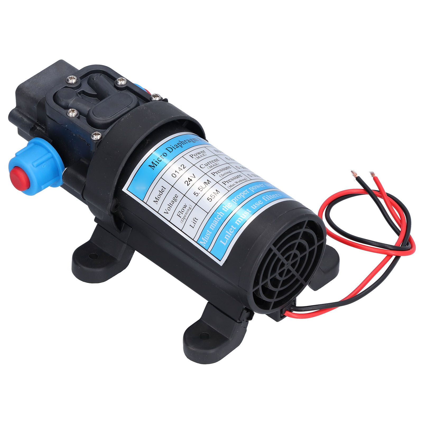 Hochdruck-gleichstrom-mikro-elektromembranpumpe Mit Selbstansaugung Für Autowäsche Und -reinigung, 6 L/min (24 V (0142hb-24-80f))
