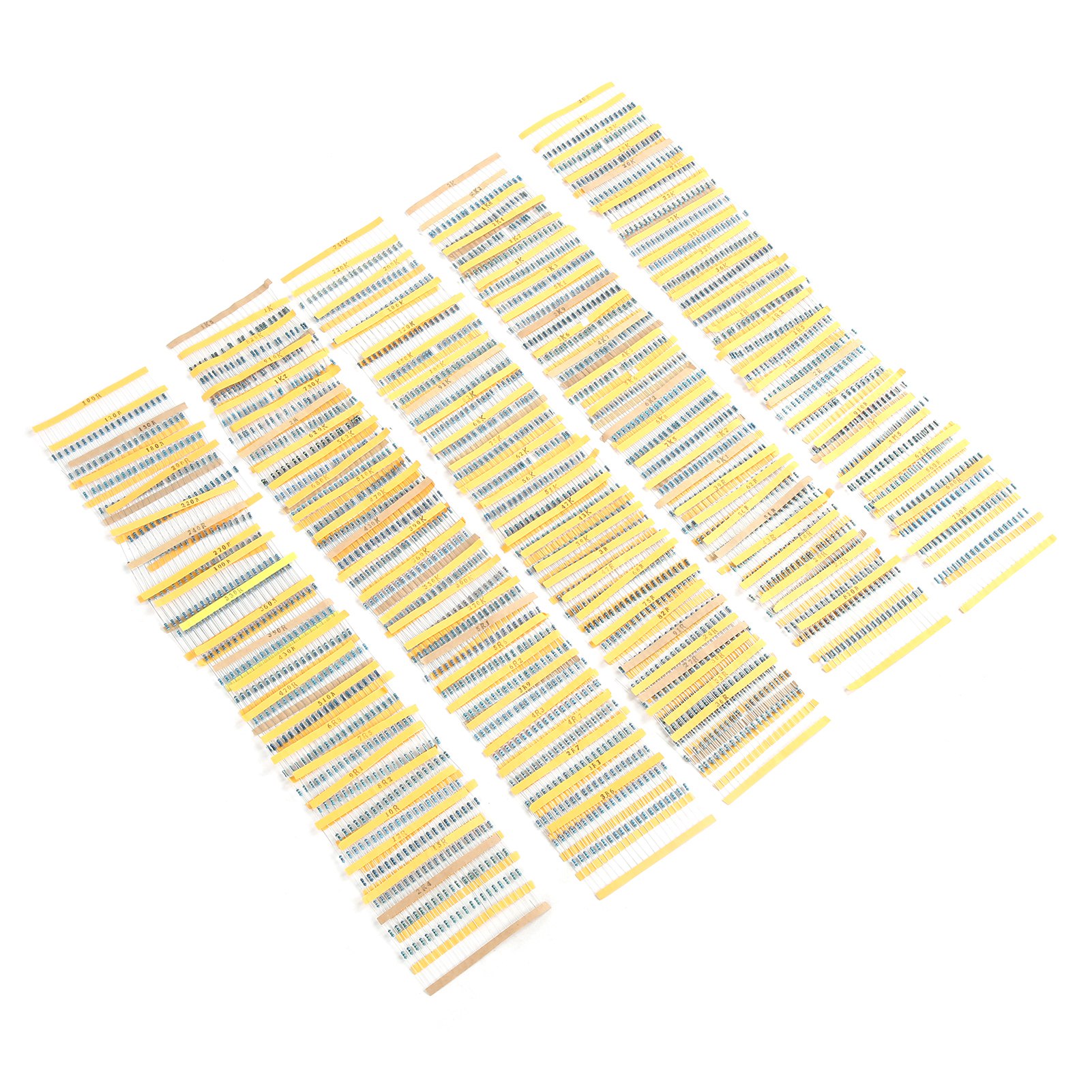 Set Mit 2600 Metallfilmwiderständen (130 Verschiedene Werte, 1 Ω Bis 3 Mω, 1/4 W) - Verschiedene Elektronische Bauteile