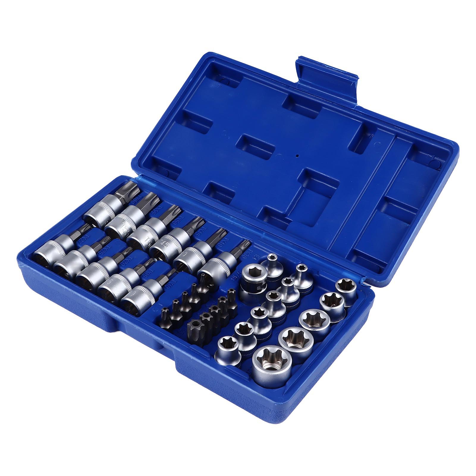 34-teiliges Sternförmiges Steckschlüssel- Und Schraubendreher-bit-set Mit Aufbewahrungsbox Für Reparatur Und Wartung Von Fahrrädern, Motorrädern Und Autos
