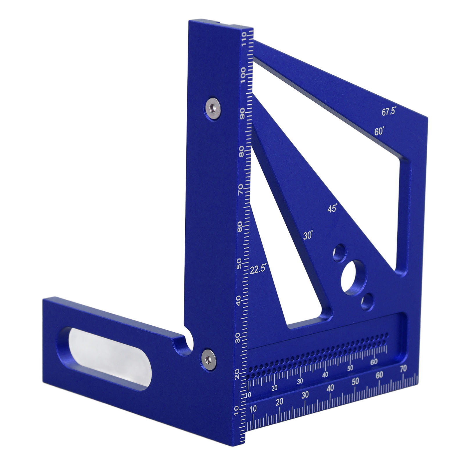 3d-mehrwinkel-messwinkel Für Holzbearbeitung, 22,5-90 Grad Winkelmesser Aus Blauer Aluminiumlegierung, Markierungswerkzeug