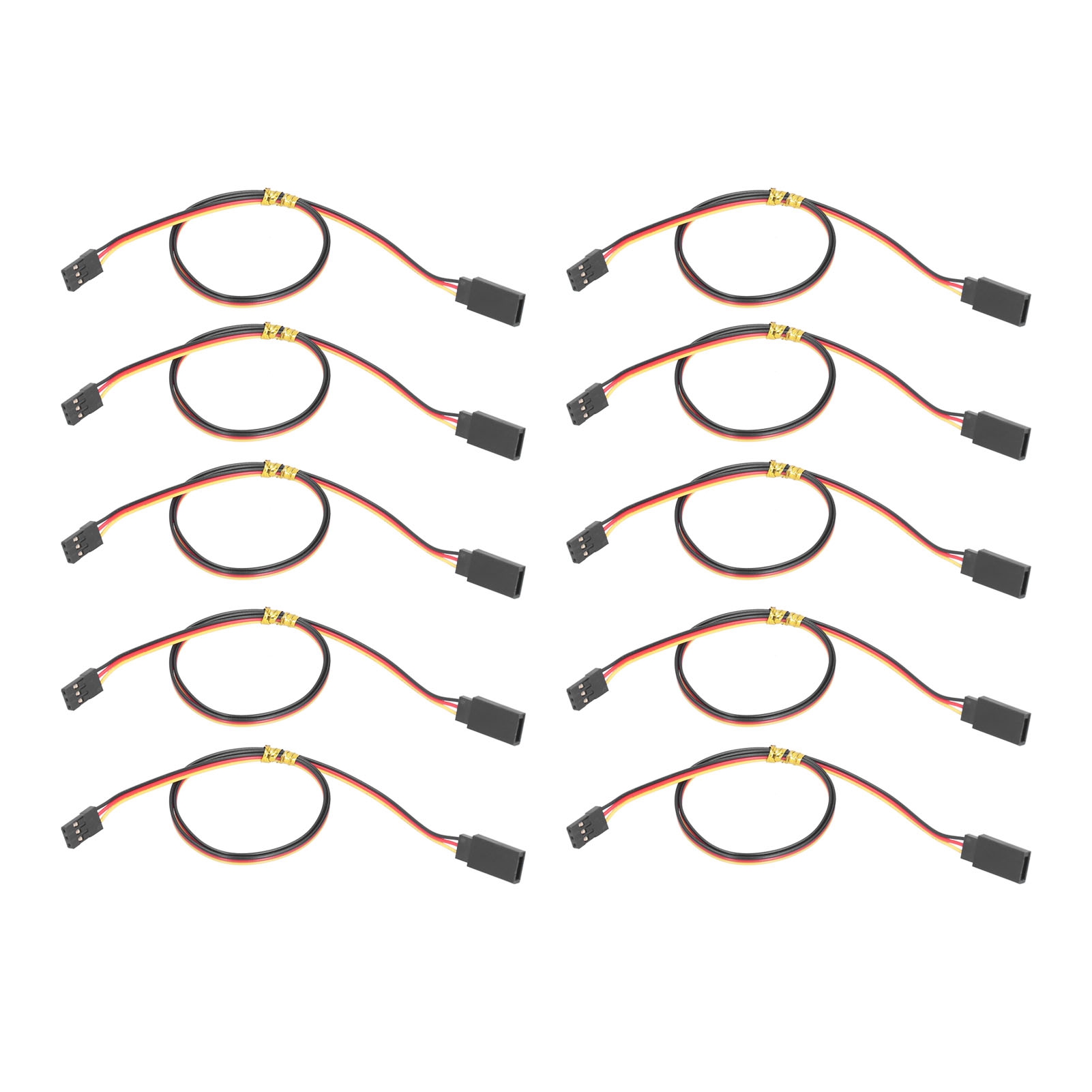 Packung Mit 10 Servomotor-verlängerungskabeln, 458 Mm, 3-polig, Robust Und Langlebig, Für Viele Anwendungen.