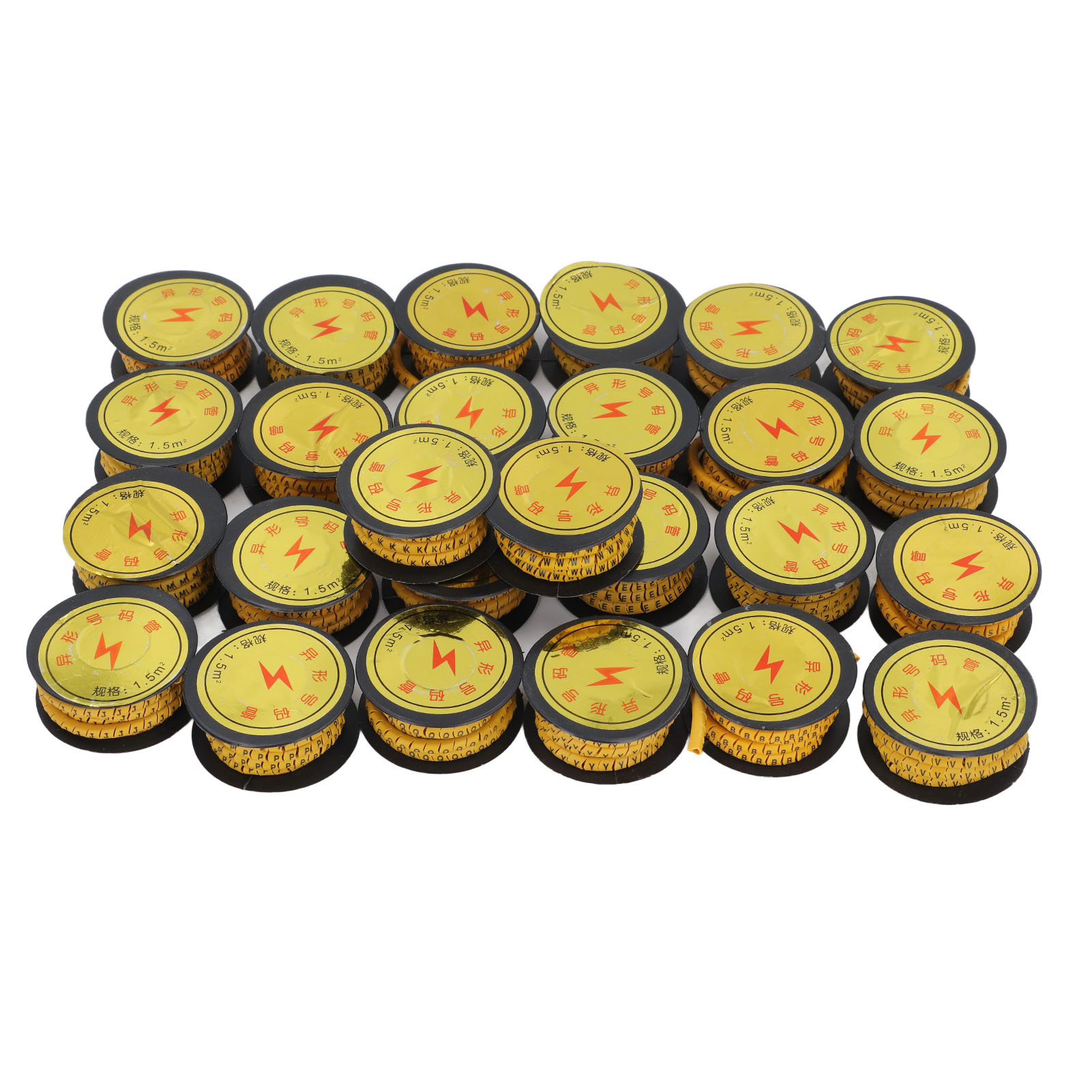 Packung Mit 26 Rohrförmigen Kabelmarkierern, Eg-kennzeichnung Mit Buchstaben Und Zahlen (a Bis Z), Pvc, 1,5 M²