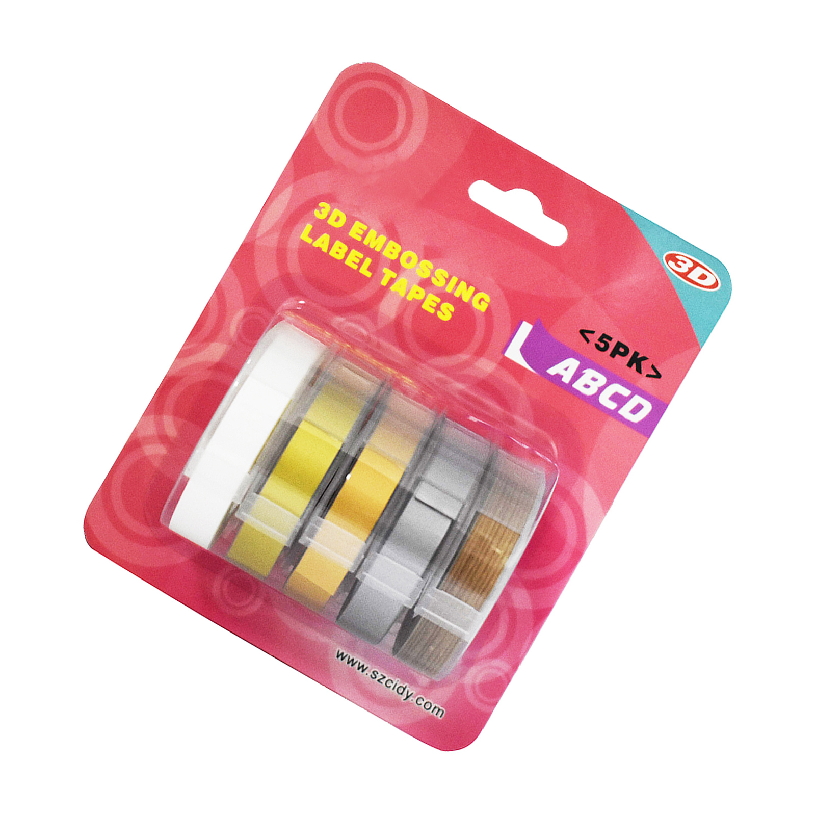 5er-pack Nachfüllrollen Für Dymo Etikettendrucker 12813/12814/1610/1540/1535/1575/17266 (9 Mm X 300 Cm/rolle). Manuelles Prägeetikettenband.