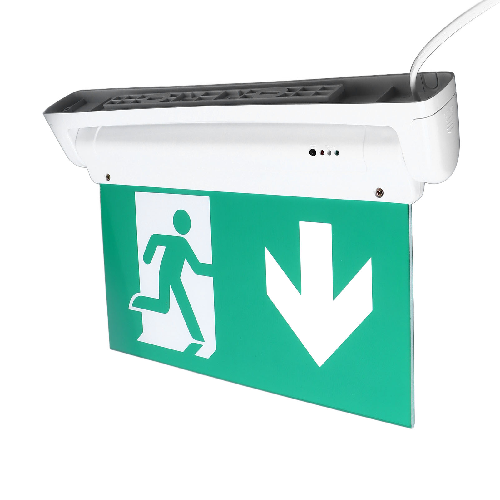 Batteriebetriebenes Led-notausgangsschild, Aus Grünem Abs-acryl, Ac85-265v
