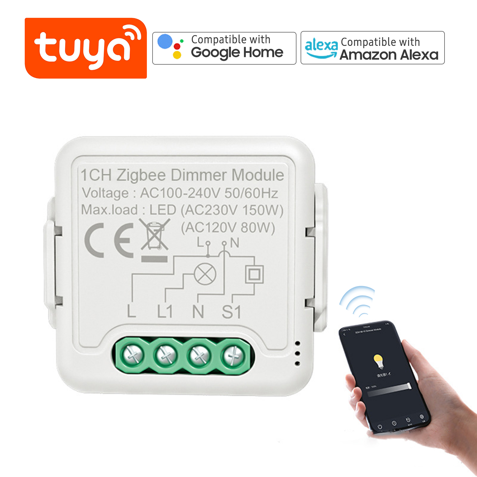 Intelligentes Zigbee-dimmermodul Mit Fernbedienungs-app, Sprachsteuerung, Zeitplanfunktion Und Gruppenfreigabe. Kompatibel Mit Alexa Echo Home Für Zuhause Und Büro.