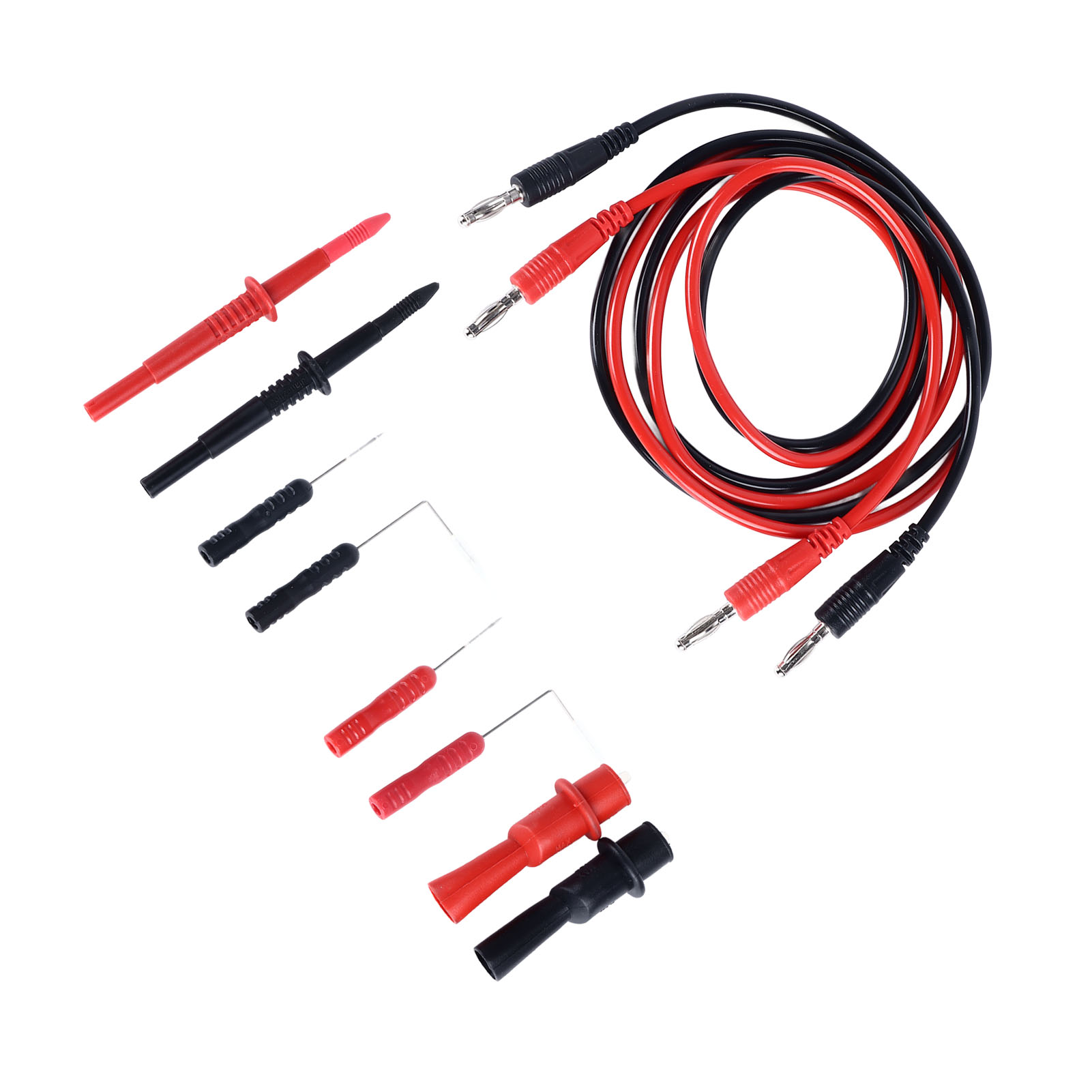 Set Mit 10 Universellen Schwarzen Und Roten Messleitungen Für Elektrische Multimeter