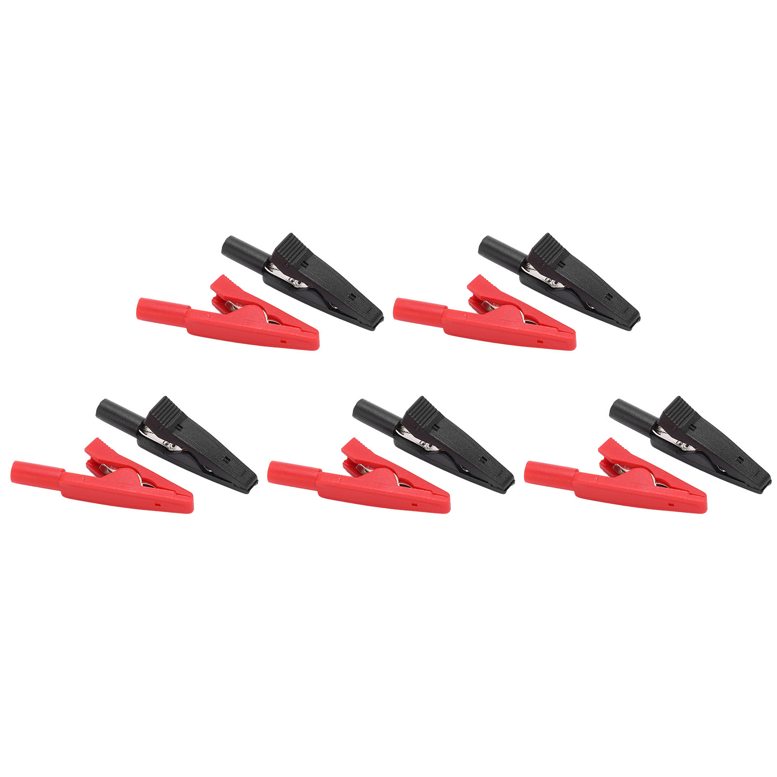 Packung Mit 5 U16 2-mm-krokodilklemmen Mit Nadel, Isoliert Rot Und Schwarz, Für Elektrische Prüfungen