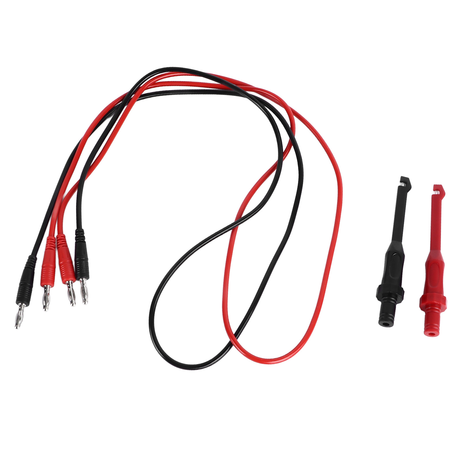 4-mm-doppelbananenstecker-prüfleitungen Mit Reparaturhaken, Aus Schwarzem Und Rotem Silikonharz, 1 M Und 10 A Elektrisches Prüfkabel