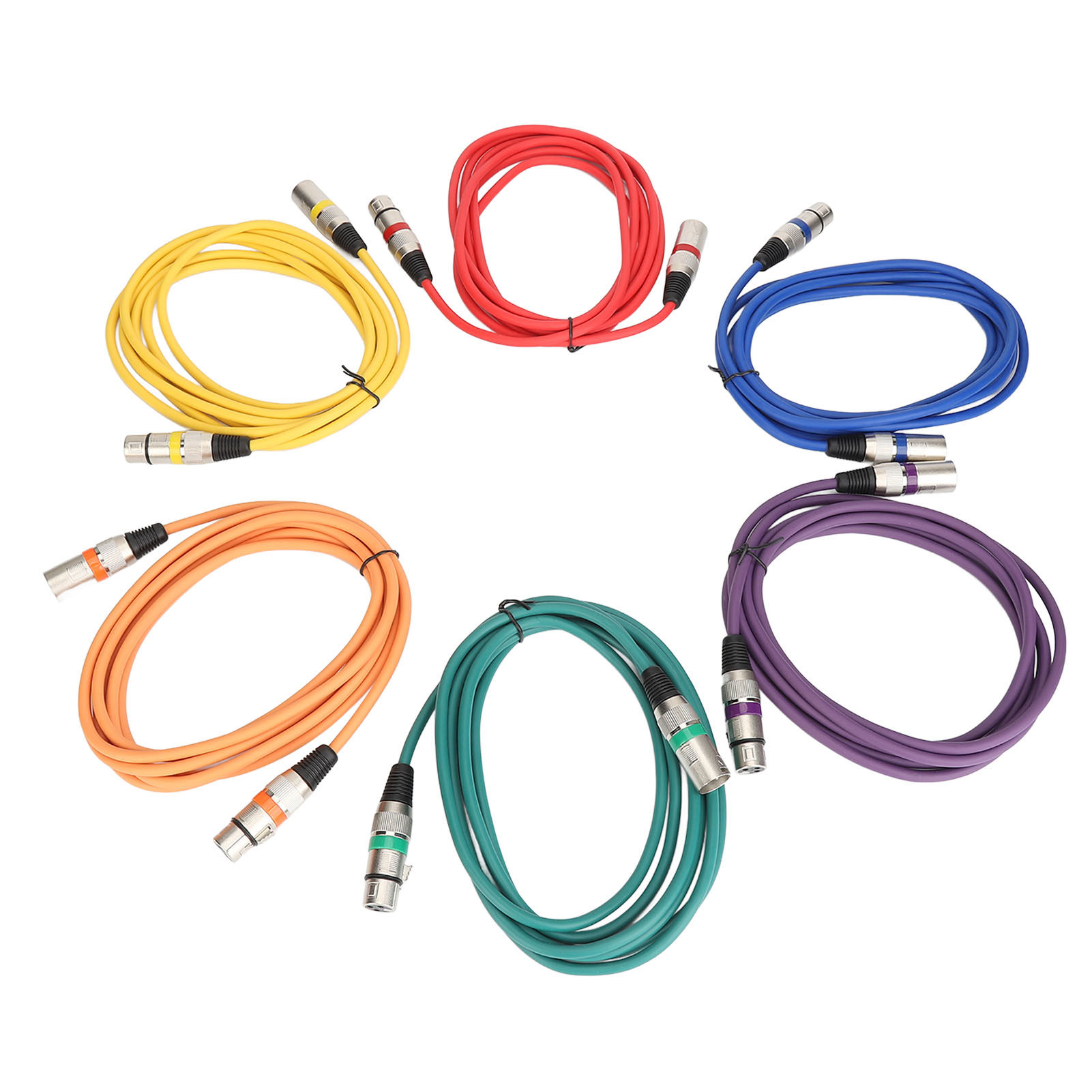 Packung Mit 6 Xlr-stecker/buchse-kabeln, 3 M (10 Ft), Doppelt Geschirmt, Störungsresistent, Für Mikrofone.
