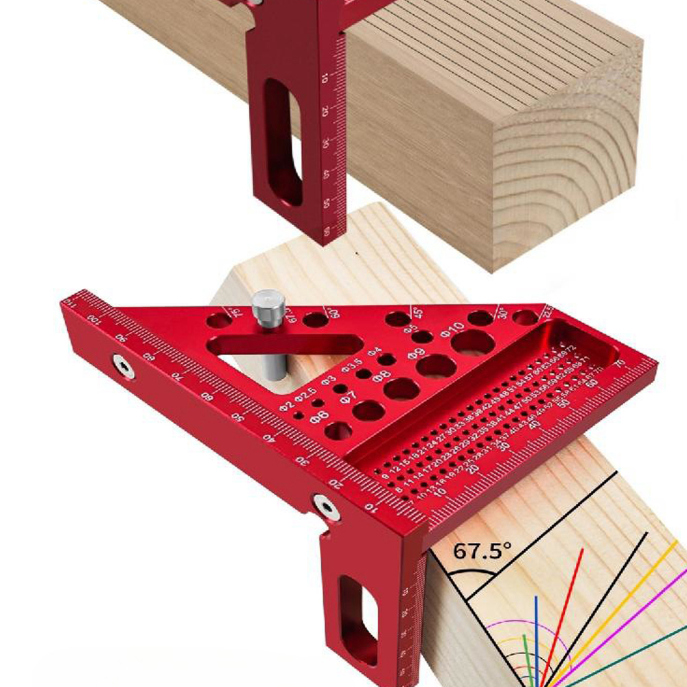 Mehrwinkel-messlineal Aus Aluminiumlegierung Für Holzbearbeitung Und Heimwerkerprojekte: Gehrungwinkel, Multifunktionales Markierungswerkzeug Für Ingenieure Und Schreiner.
