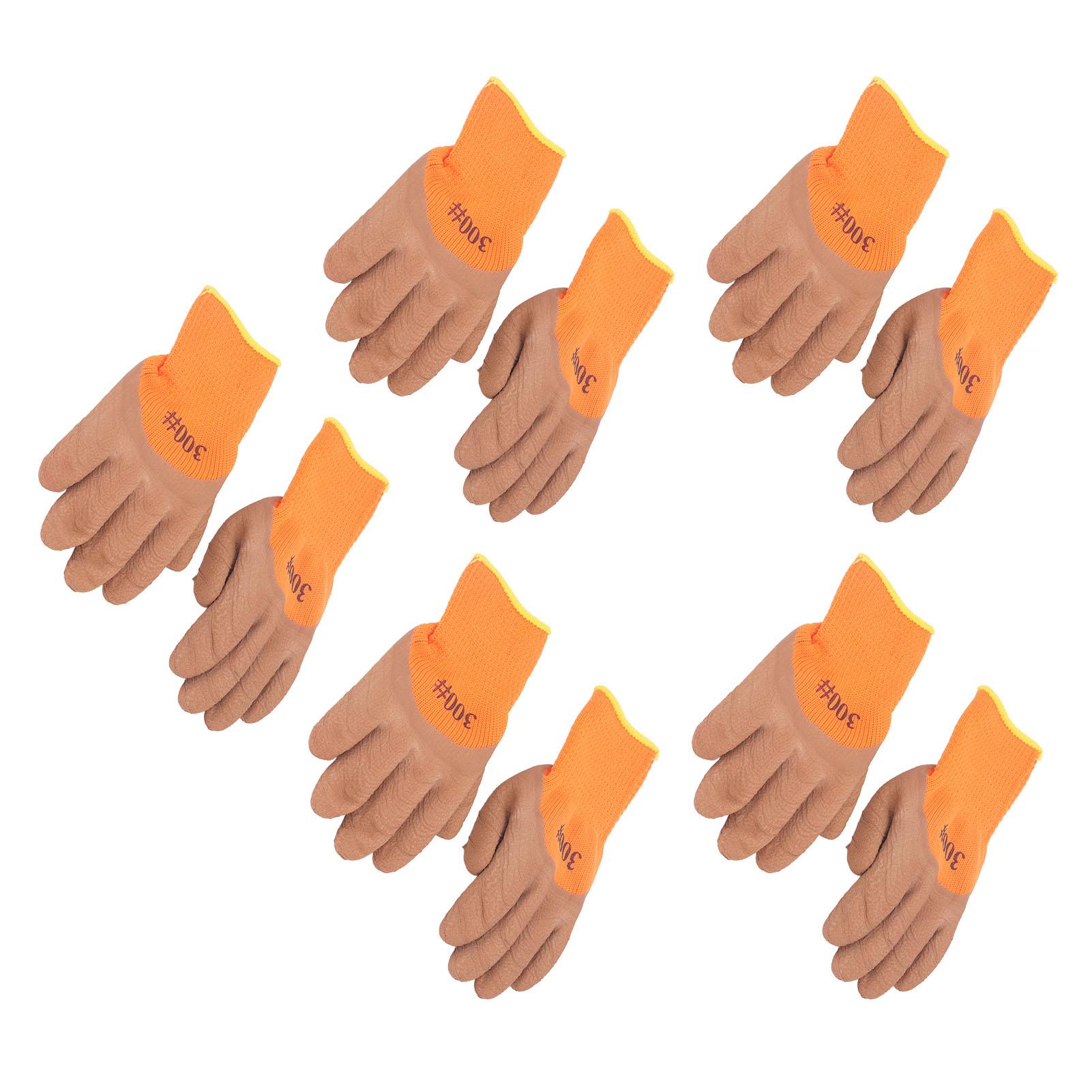 Packung Mit 5 Paar Wasserdichten Und Wärmenden Arbeitshandschuhen Für Optimale Sicherheit Im Winter.