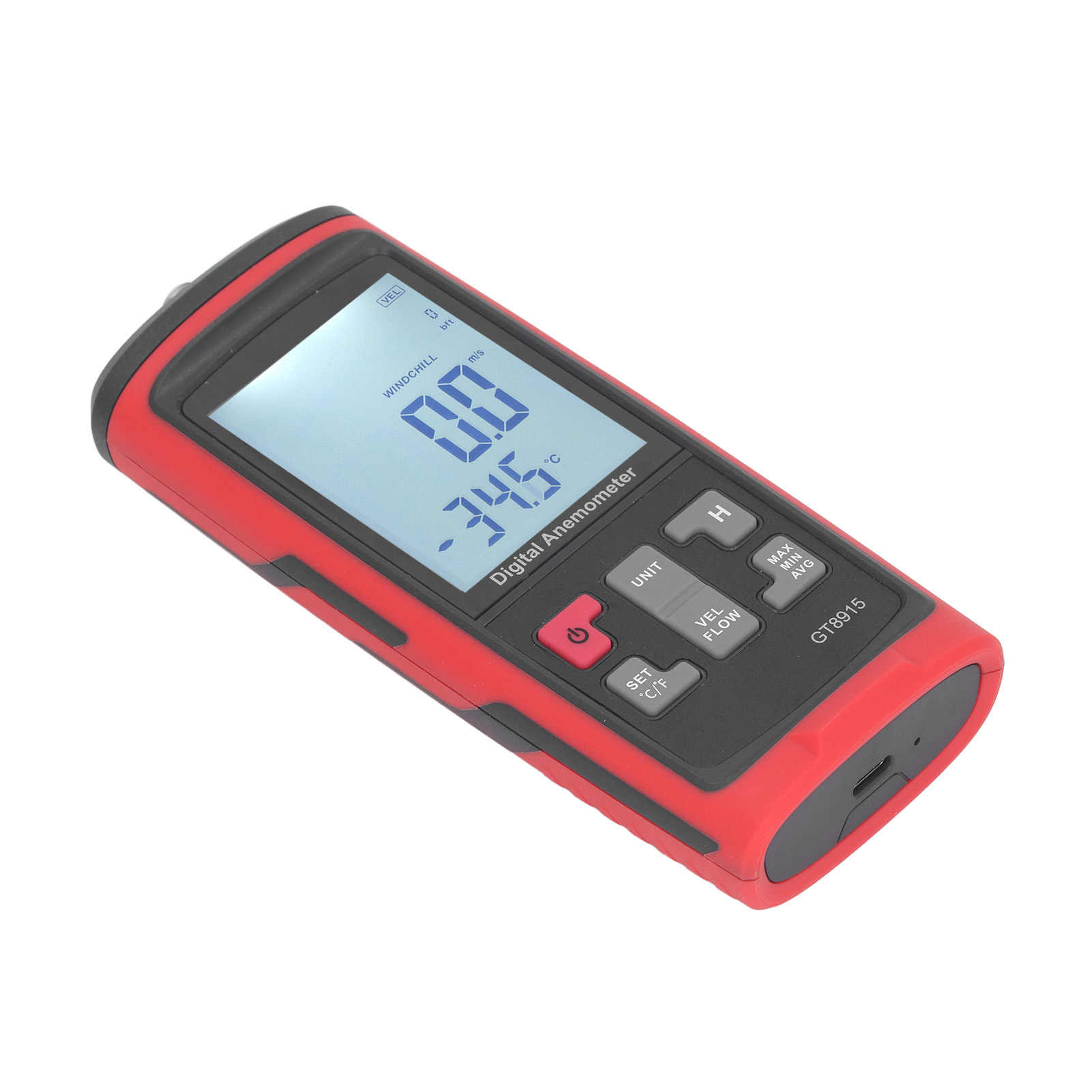 Digitales Anemometer Mit Ausziehbarem Sensor, Windgeschwindigkeitsanzeige (cfm), Luftstrommesser Für Hlk-anlagen, Drohnen- Oder Segelbootaufnahmen.