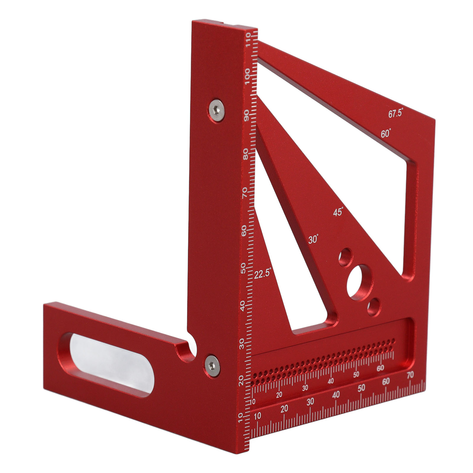 3d-mehrwinkel-messwinkel Für Holzbearbeitung, 22,5-zoll-markierungswerkzeug – 90°-winkelmesser Aus Roter Aluminiumlegierung