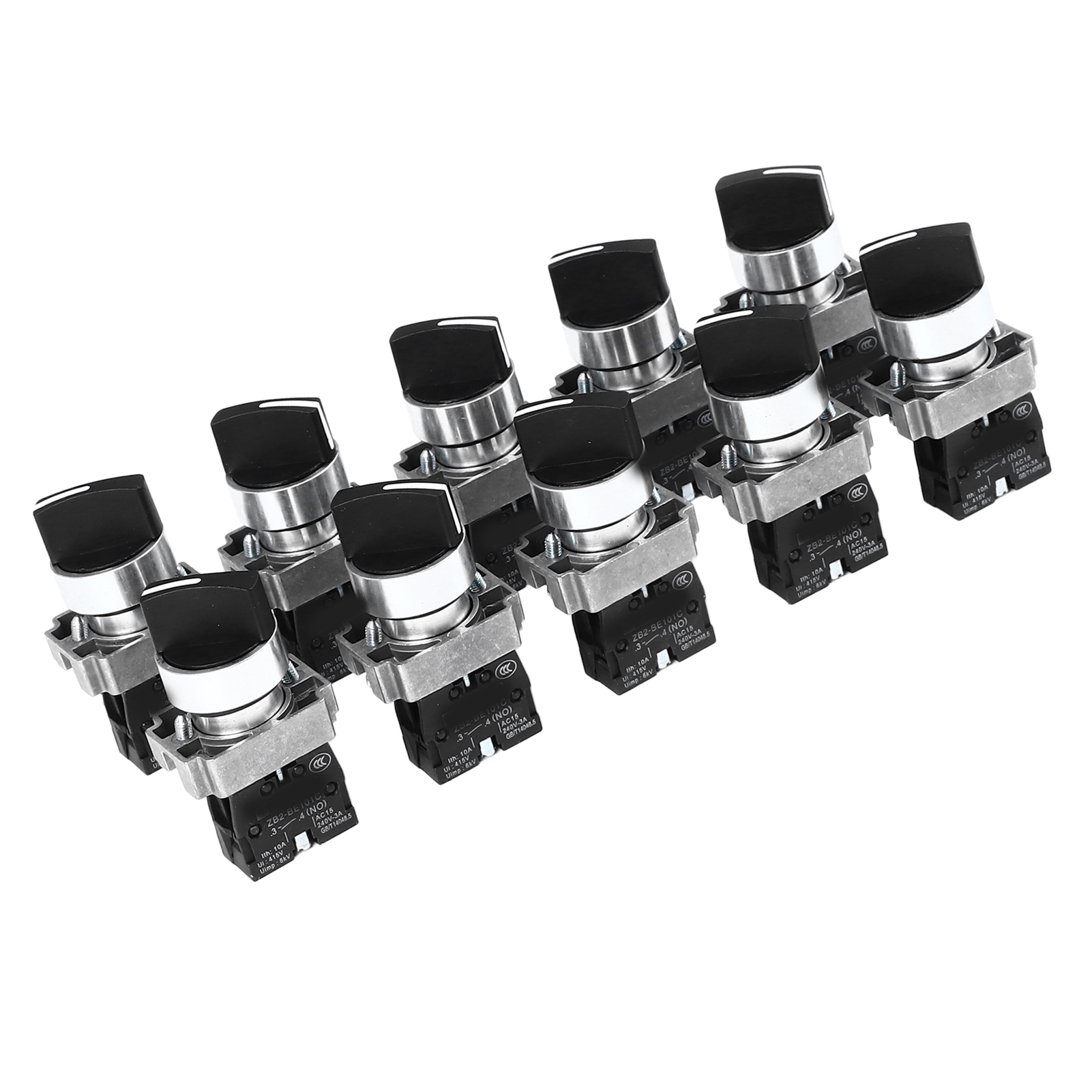 Packung Mit 10 Xb2 3-positionen-drehschaltern Mit Automatischer Verriegelung Für Elektrowerkzeuge, Fahrzeuge Und Lampen (240v Ac).