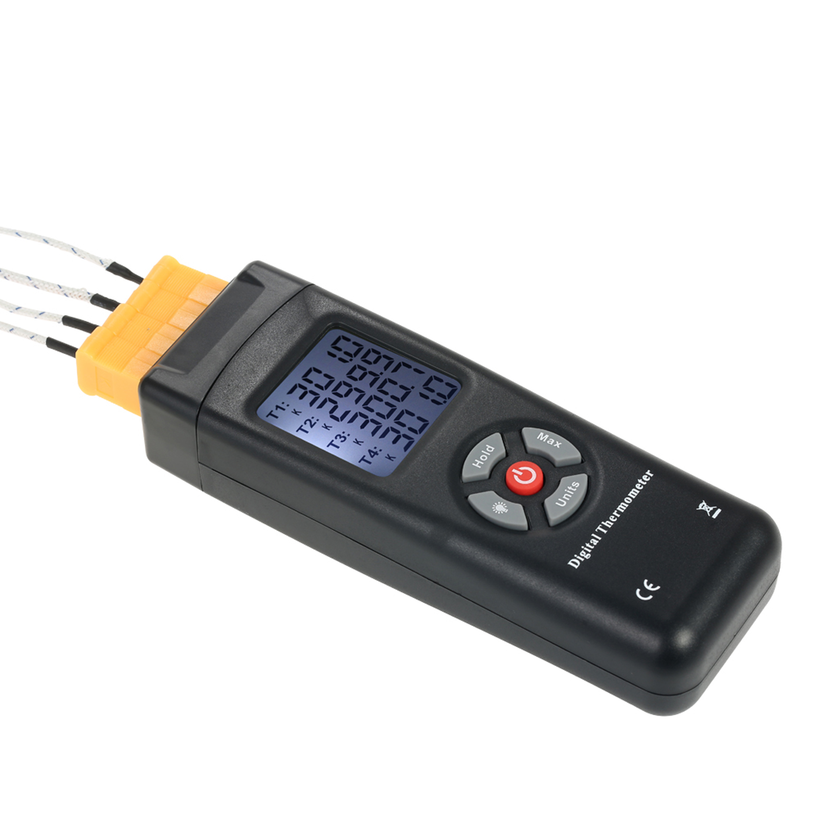4-kanal-digitalthermometer Typ K Mit Lcd-anzeige, Thermoelementsensor (-501350 °c / -582462 °f) Und Datenhaltefunktion