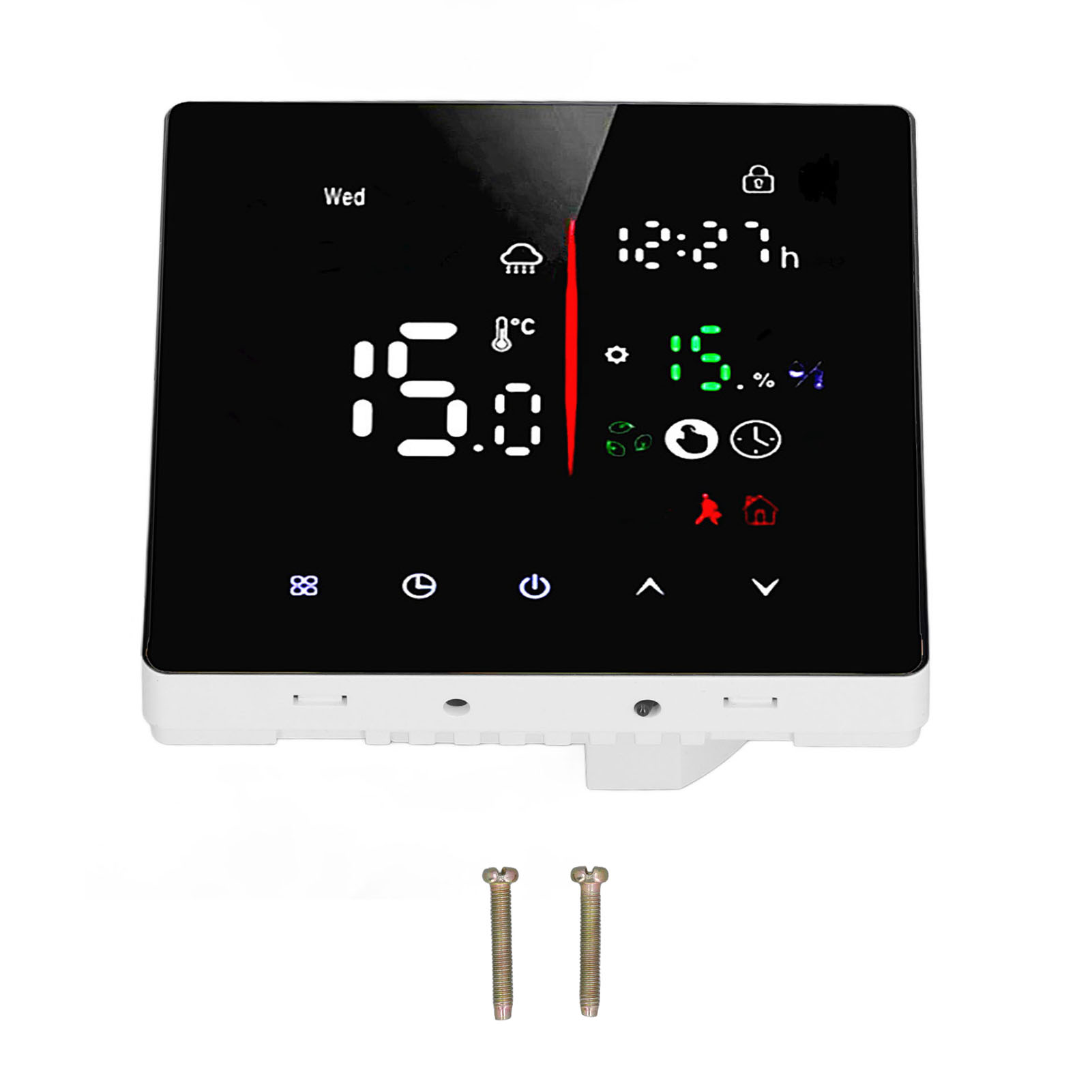 Wandmontierter Touch-thermostat Mit Anschlussfunktion Für 90–240 V Wechselstrom, 3 A Wasserbasierte Fußbodenheizung