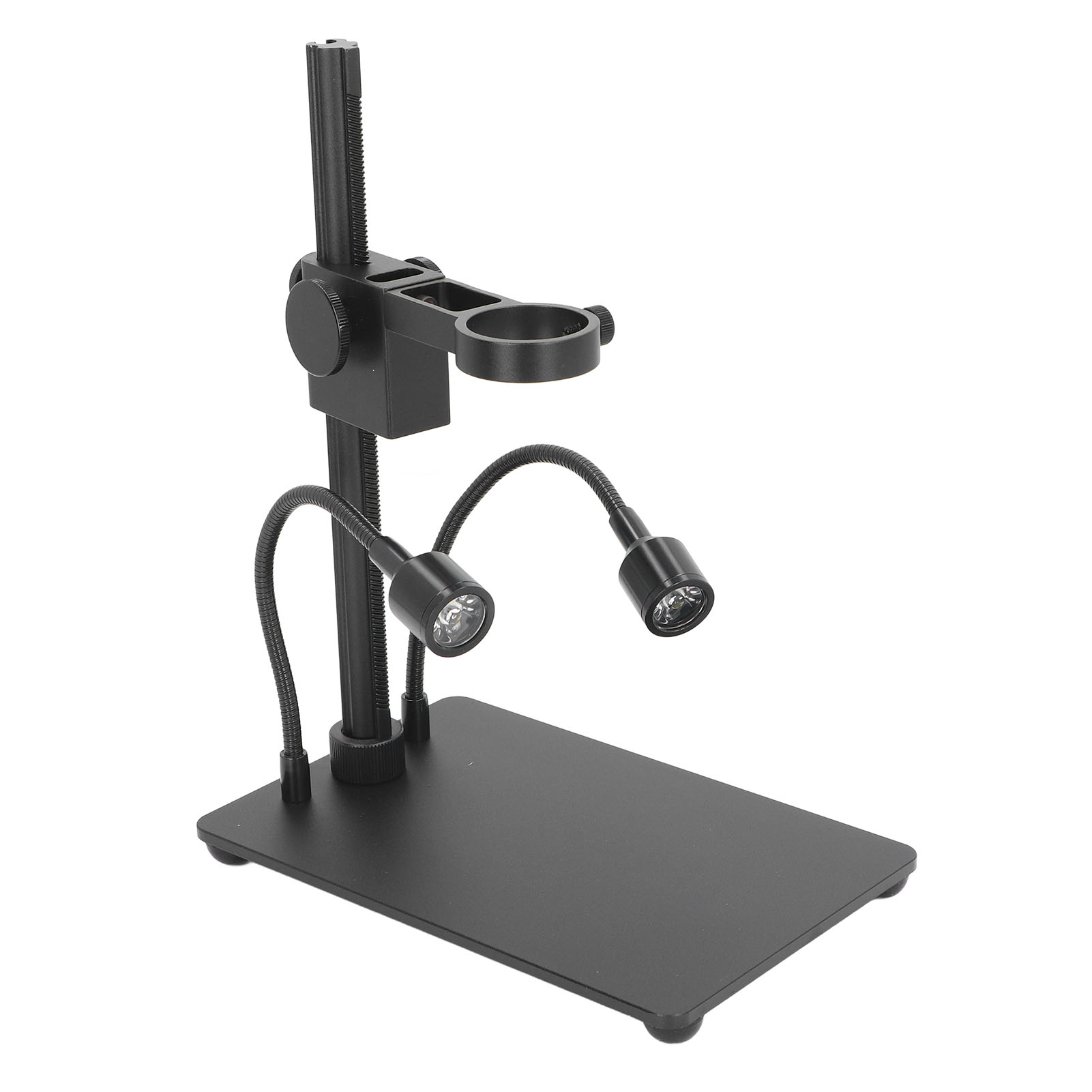 Professionelles Mikroskopstativ Mit Stufenlos Einstellbarer Helligkeit Und Universeller Schwanenhalslampe.