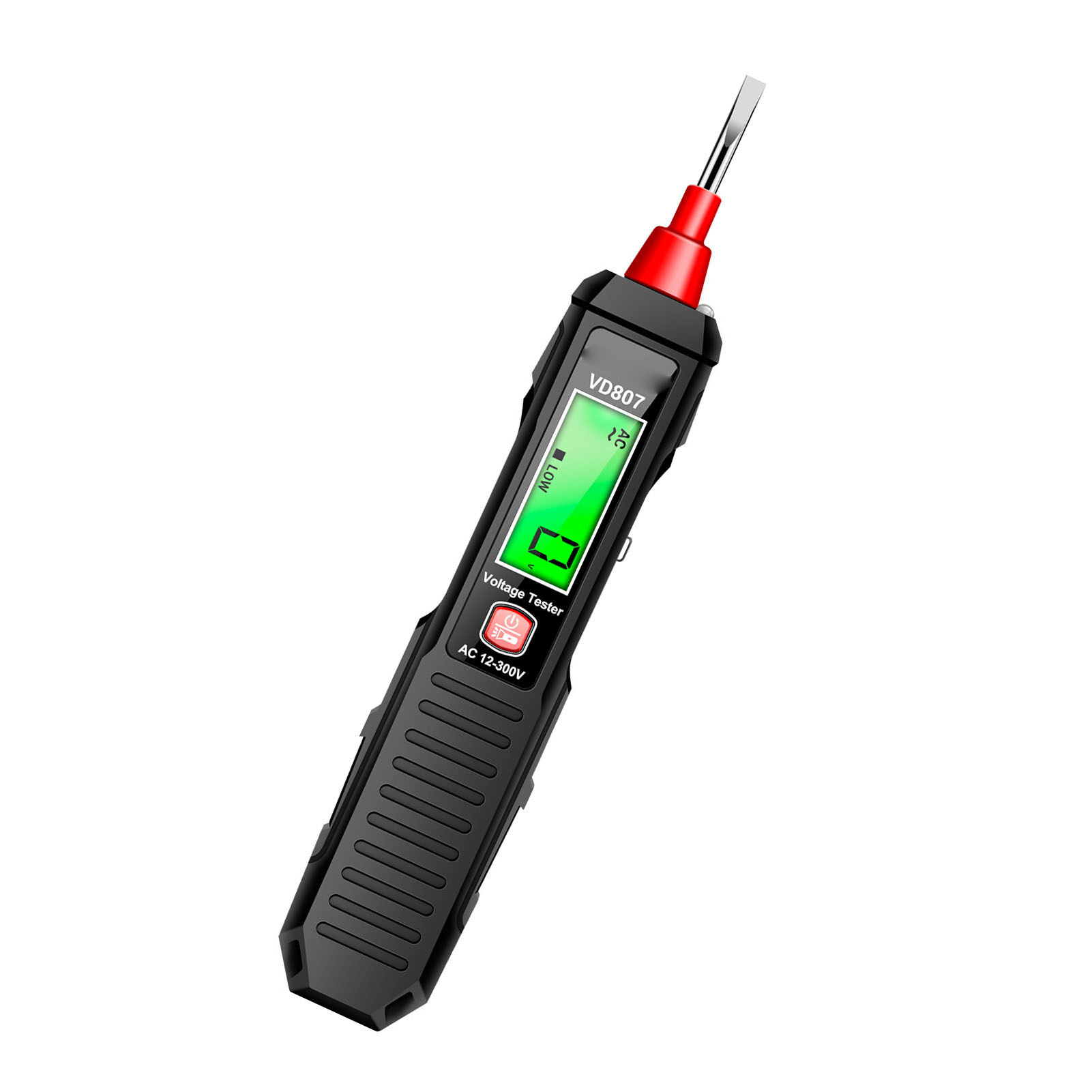 Ac12 Hochpräzisions-spannungsprüfer (300 V), Multifunktionaler Elektrischer Prüfstift Mit Lcd-bildschirm Und Led-leuchte, Schwarz
