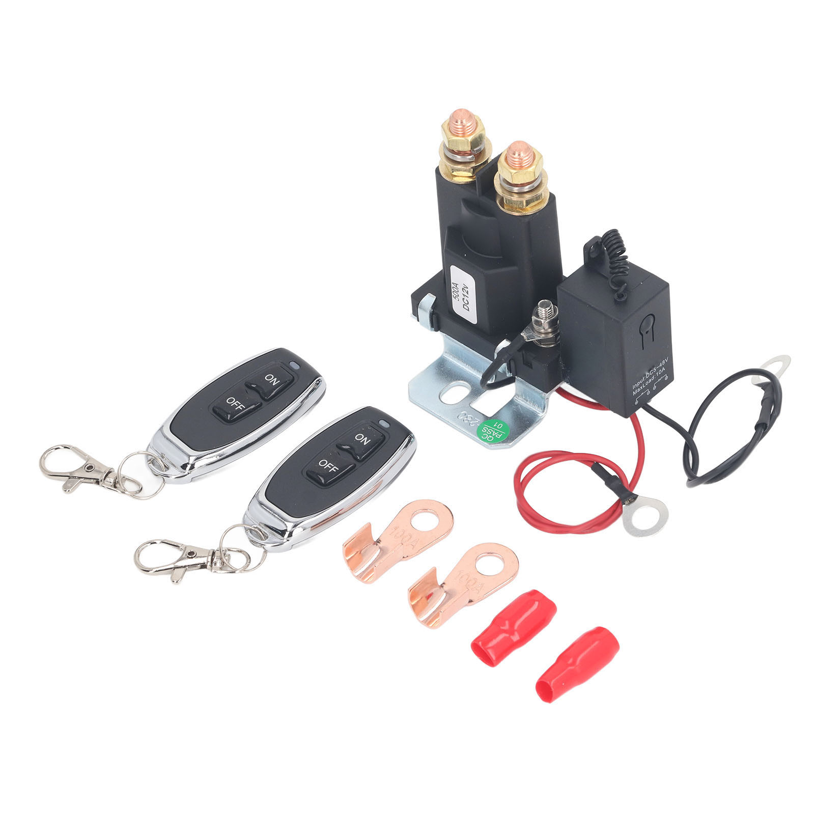 Kabelloser, Auslaufsicherer Relais-schalter, Multifunktional, Mit 2 Fernbedienungen, 12 V, 500 A
