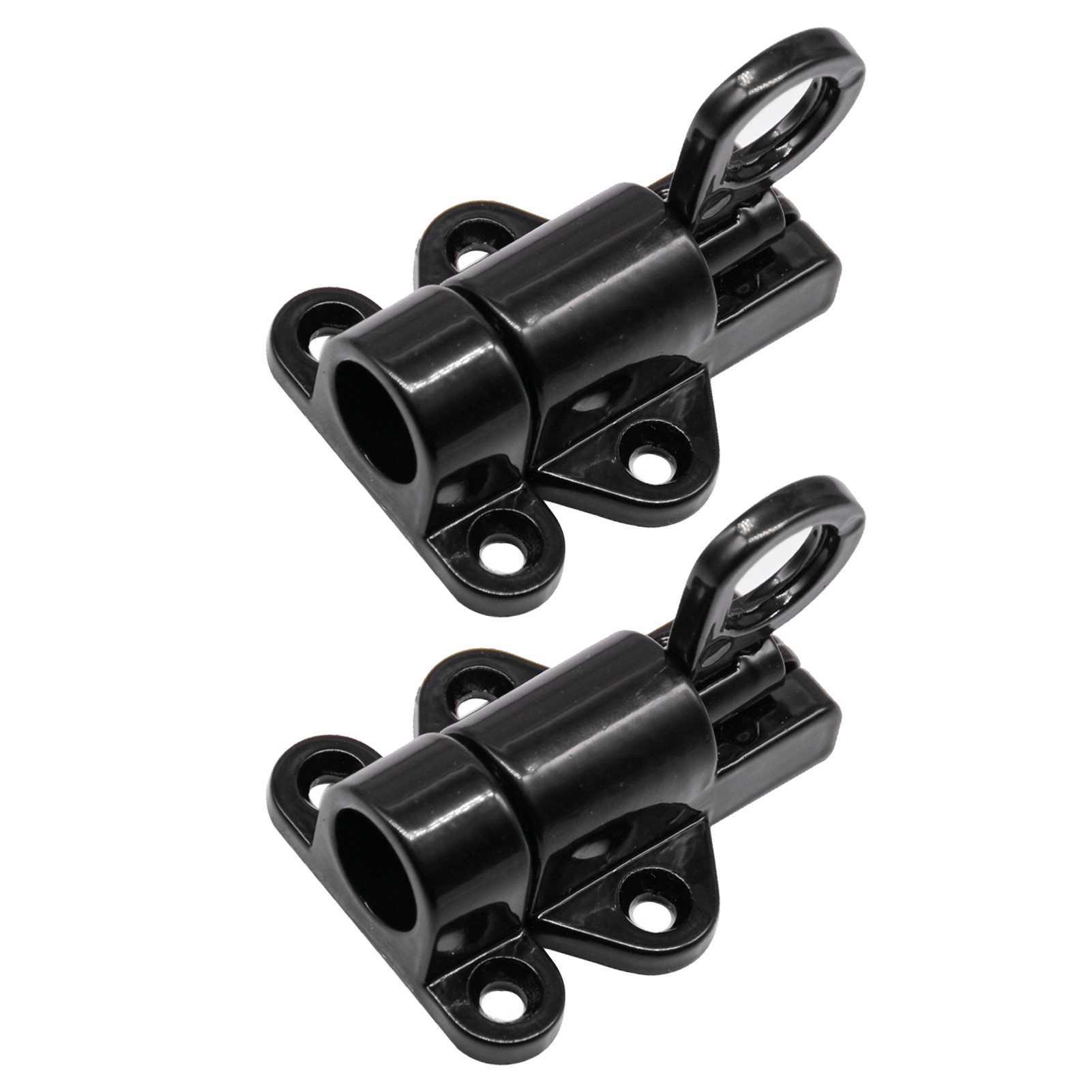Set Mit 2 Federbelasteten Zugringriegeln Aus Aluminiumlegierung Für Türen, Fenster Und Tore, Inklusive Schrauben, Schwarz
