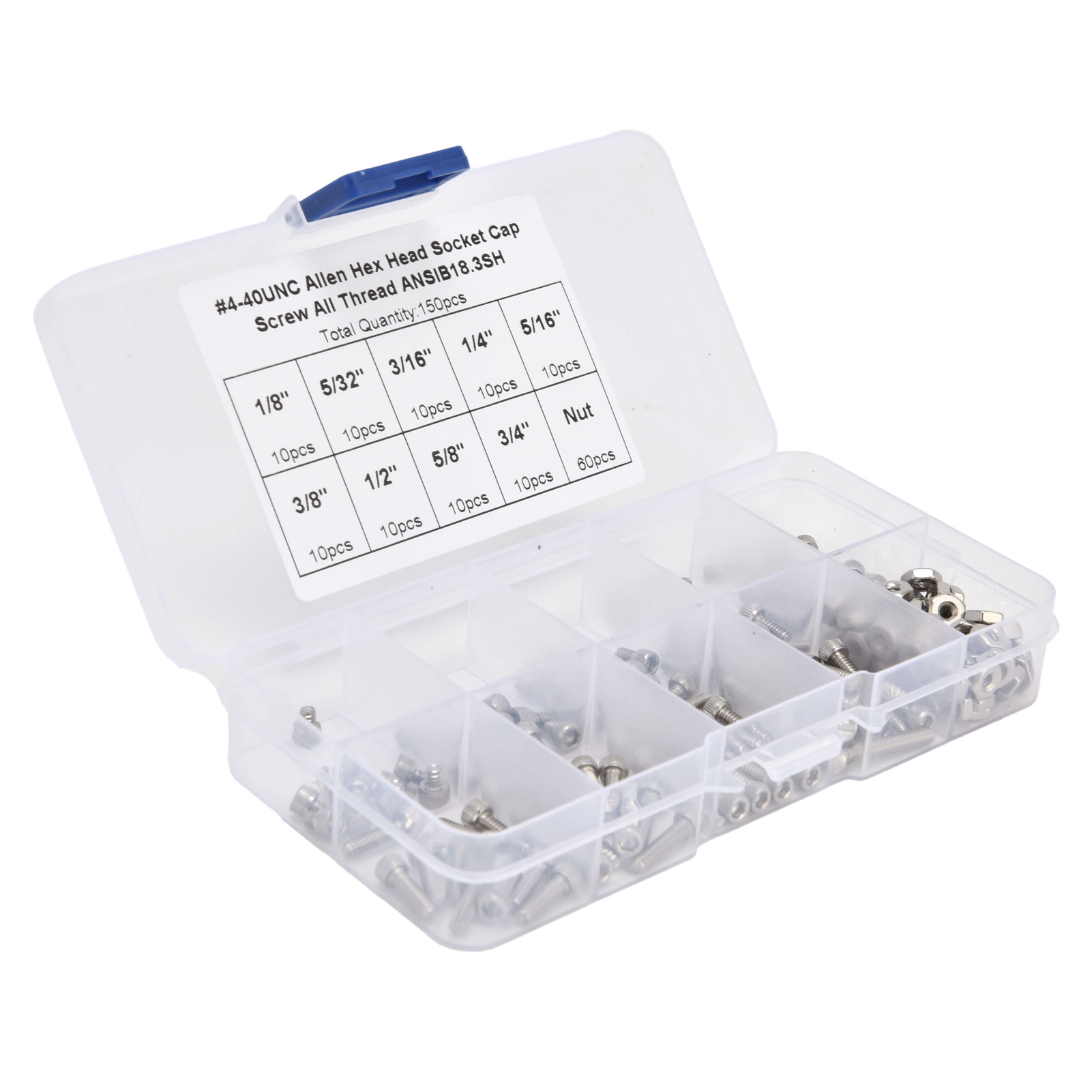 Set Mit 150 Korrosionsbeständigen Edelstahl-innensechskantschrauben Und -muttern, Industriezubehör
