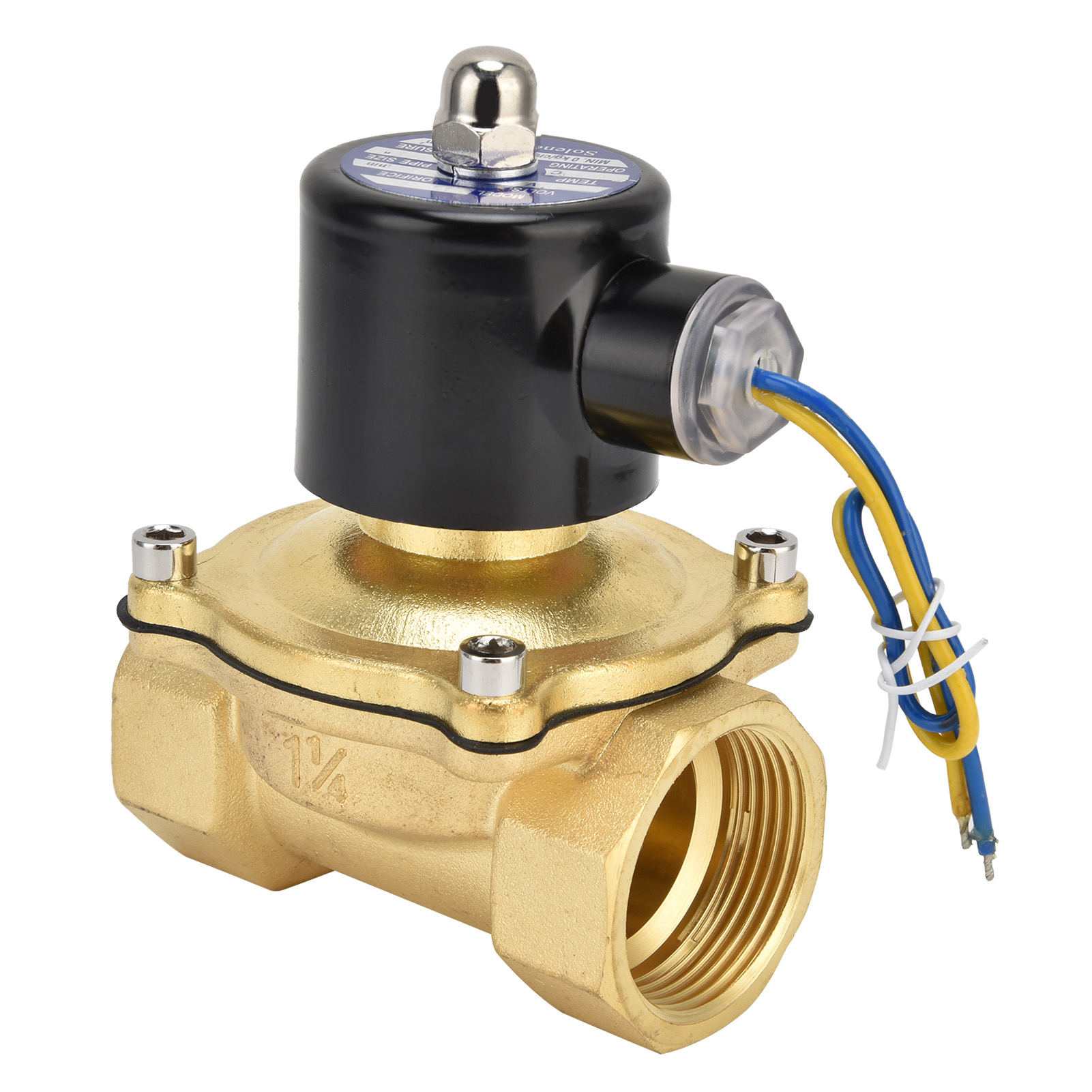2w-320-32 1-1/4 Zoll (31,75 Mm) Magnetventil Aus Messing, Normalerweise Geschlossen, Für Wasser, Luft Und Öl, 24 V
