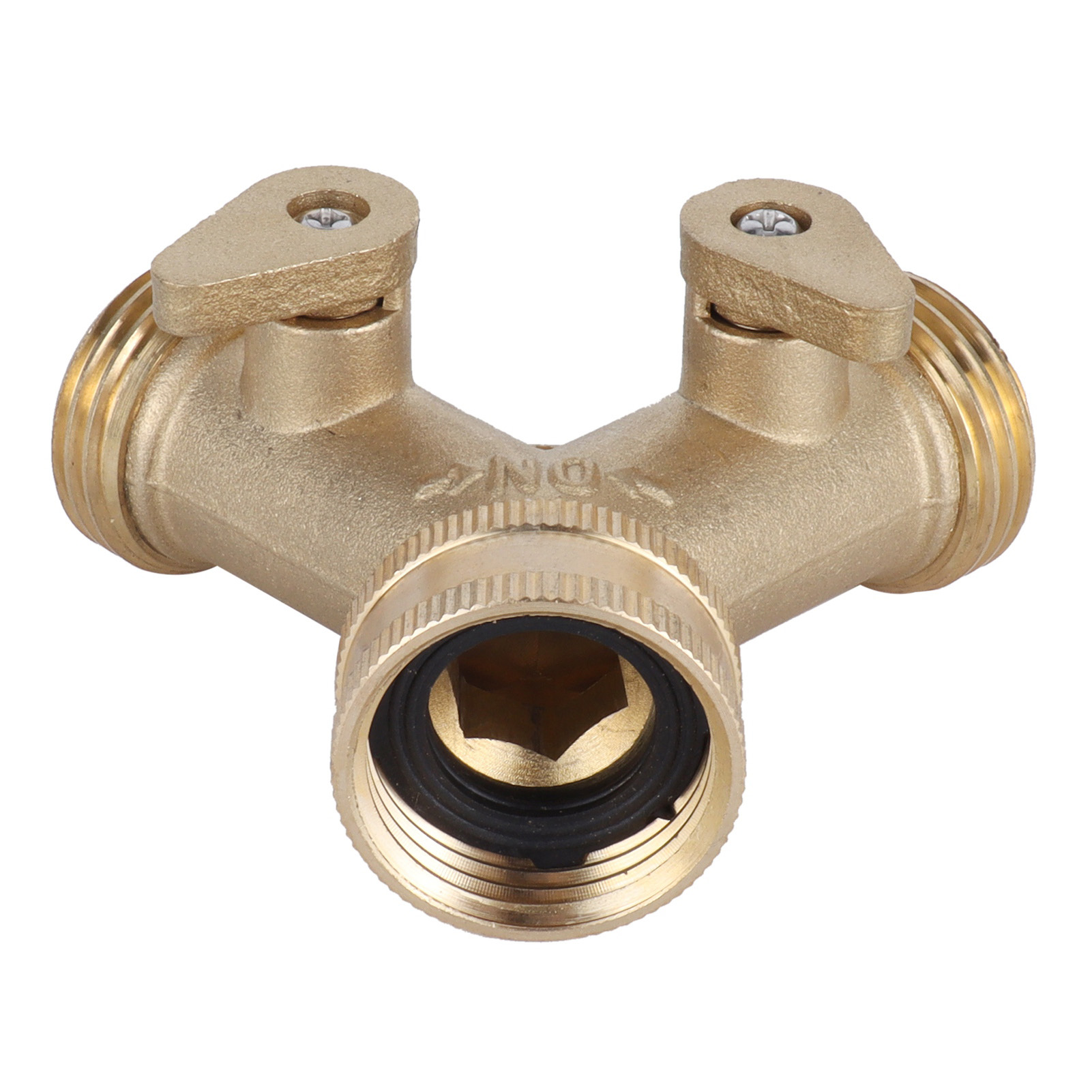 Y-verbinder Für Gartenschläuche, 2-wege, Komplett Aus Messing, Robust Und Einfach Zu Bedienen, Für 3/4" Npt-gartenschläuche.