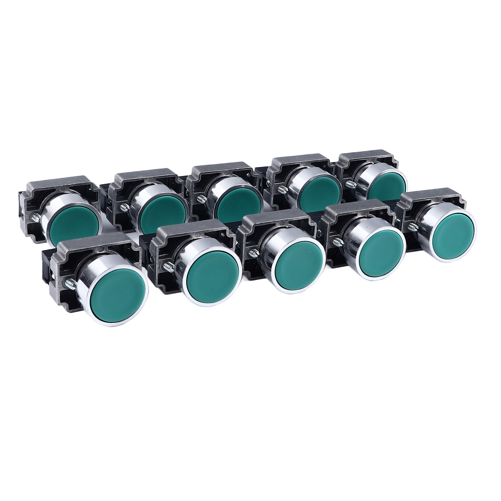 Packung Mit 10 Selbstzurückstellenden Drucktastenschaltern, Flachkopf, Ein-/ausschalter, 22-mm-bohrung, Ac240v Xb2-ba31