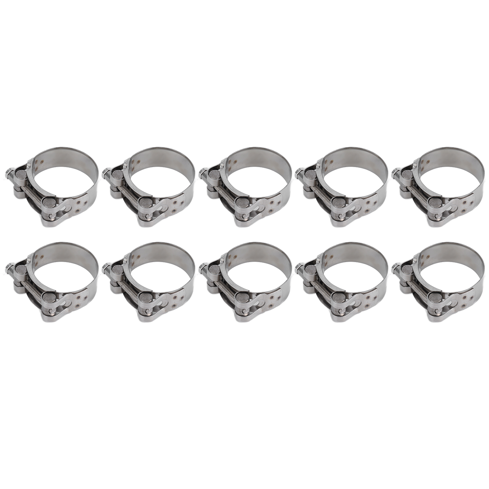 Packung Mit 10 Verzinkten, Verstärkten Edelstahl-schlauchschellen 201, Vollkern, Für Automobil- Und Industrieanwendungen (40-43 Mm).