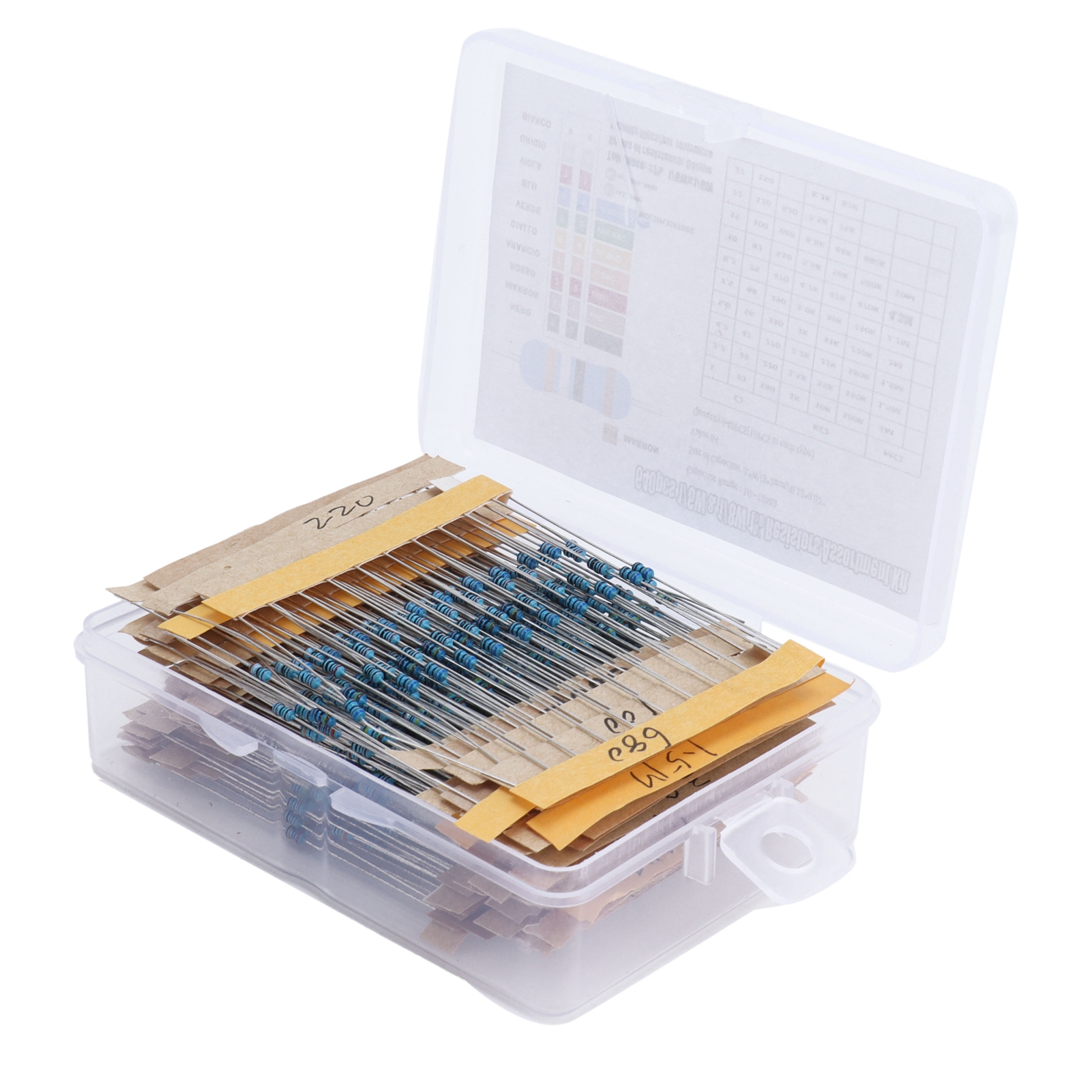 Set Mit 640 Metallfilmwiderständen (64 Werte), 1 Ω Bis 10 Mω, 1/6 W, Für Diy-projekte.