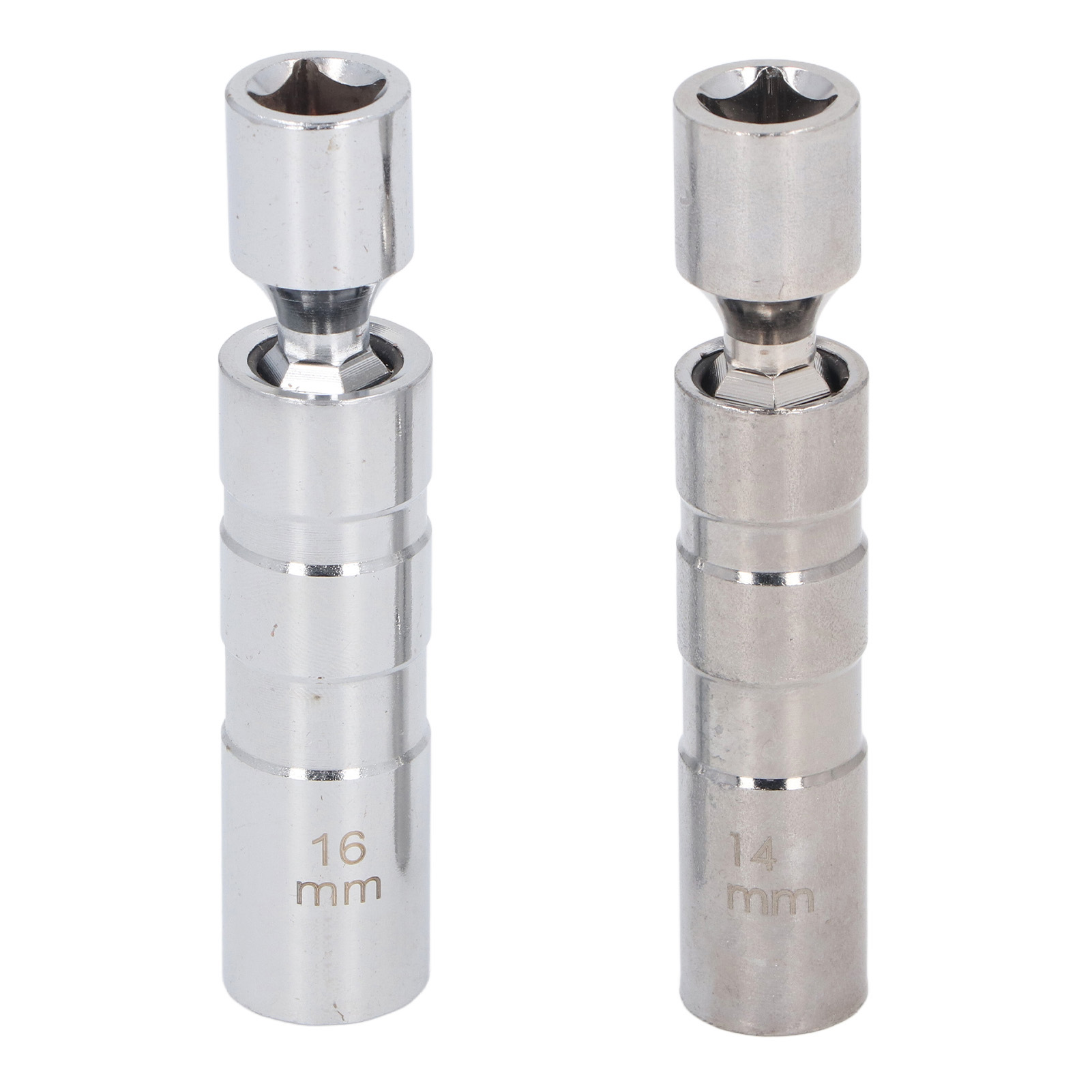 Satz Mit 2 Zündkerzensteckschlüsseln, 14 Mm Und 16 Mm, 3/8-zoll-antrieb, 12-kant, Magnetisch Und Drehbar, Für Die Kfz-reparatur