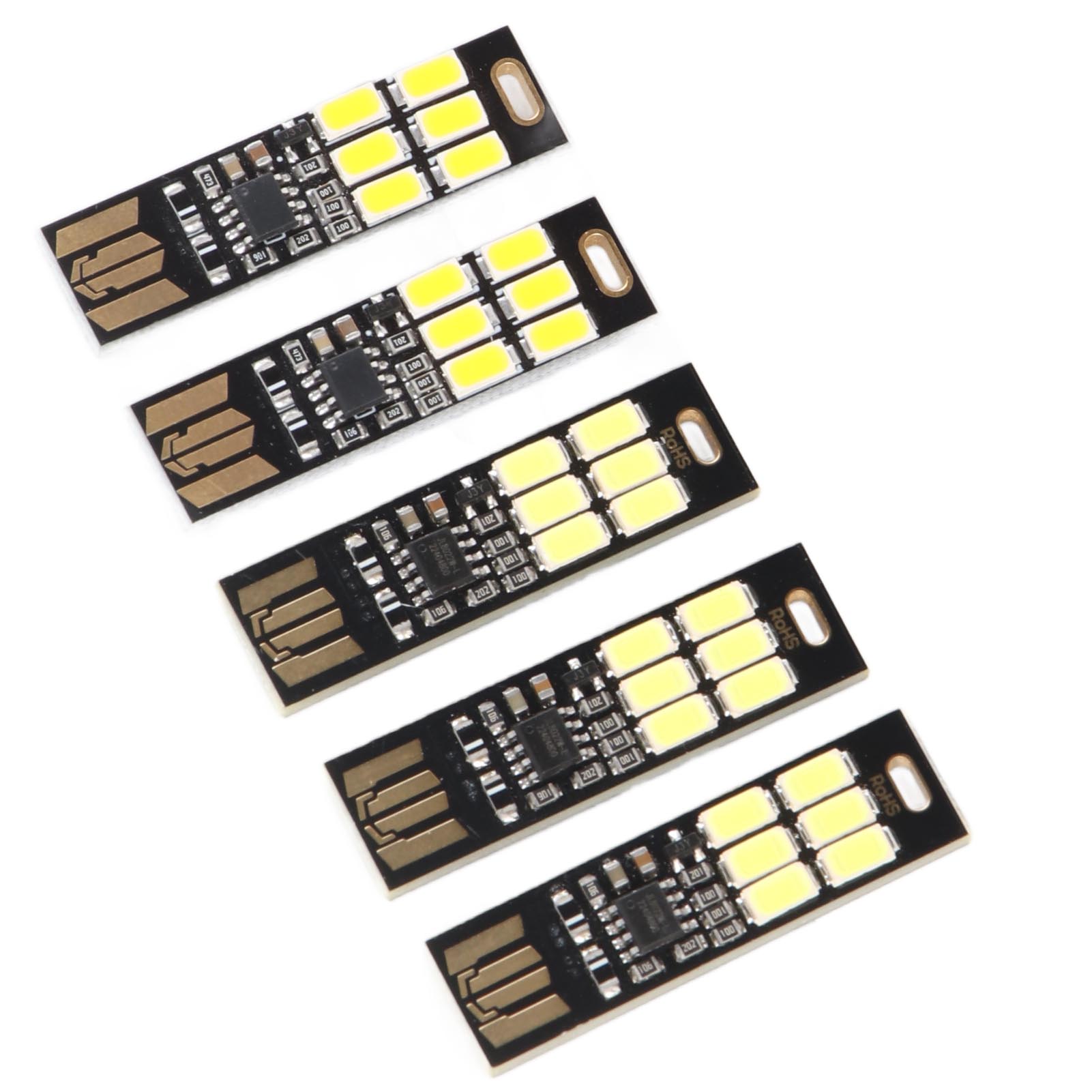 5er-pack Usb-nachtlichter Mit Variabler Helligkeit Und Berührungsschalter, Mini-led-lampe Mit 6 Leds Für Labore Und Forschungsinstitute.