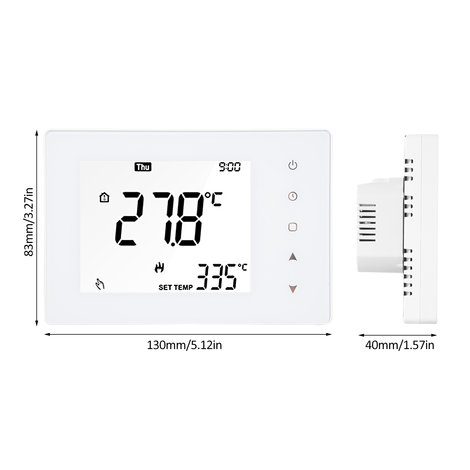 Intelligenter 16a-thermostat Mit Wöchentlicher Programmsteuerung, Lcd-touchscreen, Raumtemperaturregler Für Elektrische Heizung, Energiesparmodus