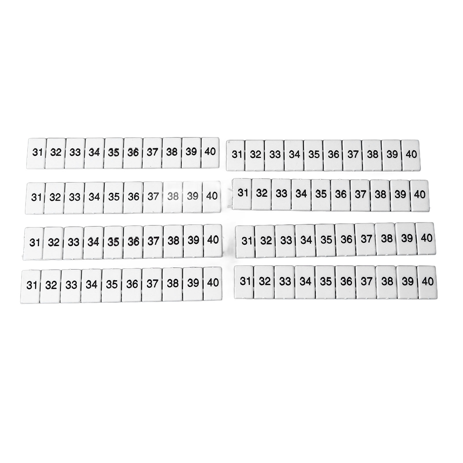100 Markierungsetiketten Für Klemmen, Blöcke, Markierungsetiketten, Hitzebeständige Nylon-markierungsleiste Zb6 31-40