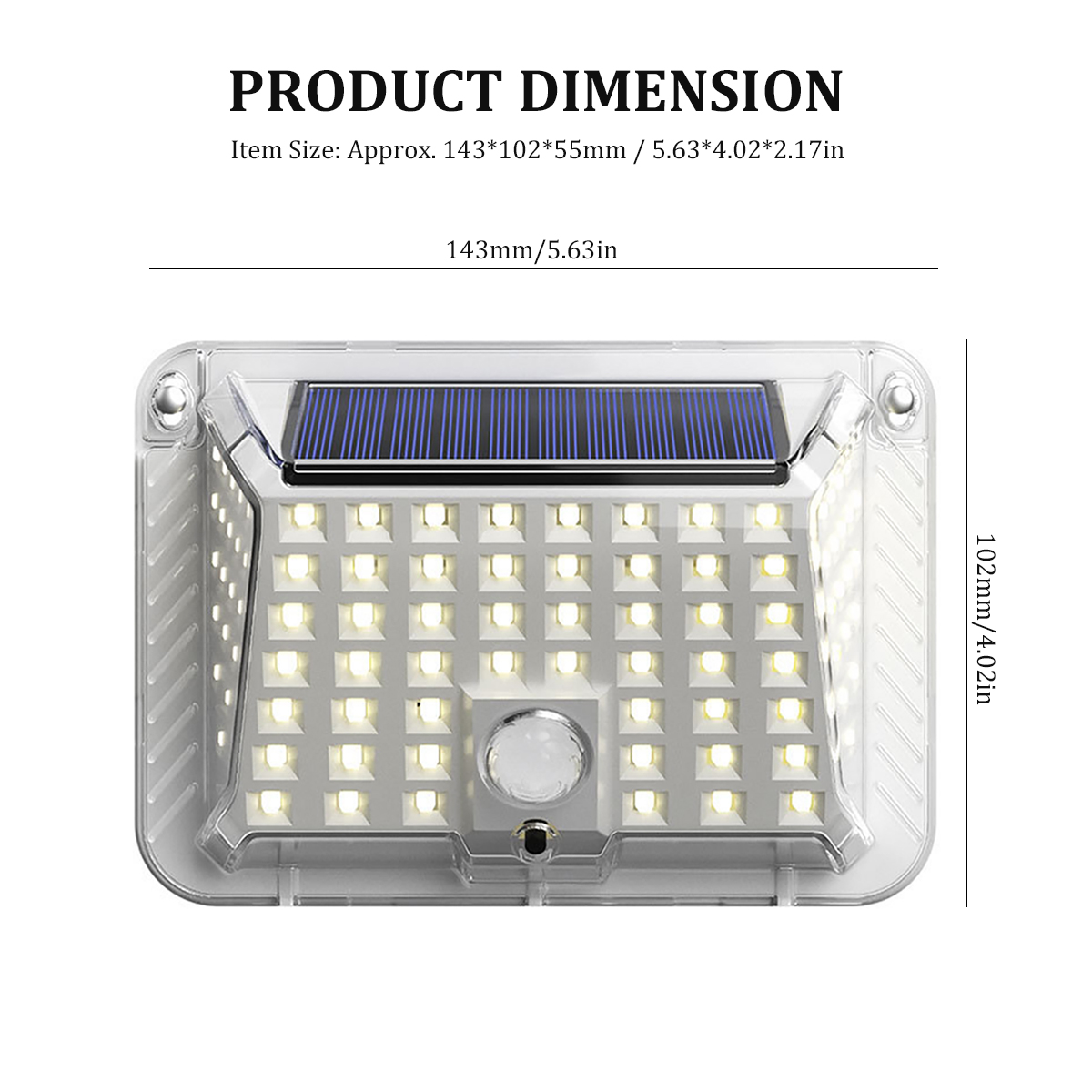Dreiseitige Solarlampe Mit 100 Leds, Solar-induktionslampe, Wasserdichte Wandleuchte Für Außenbeleuchtung, Garten- Und Landschaftsbeleuchtung.