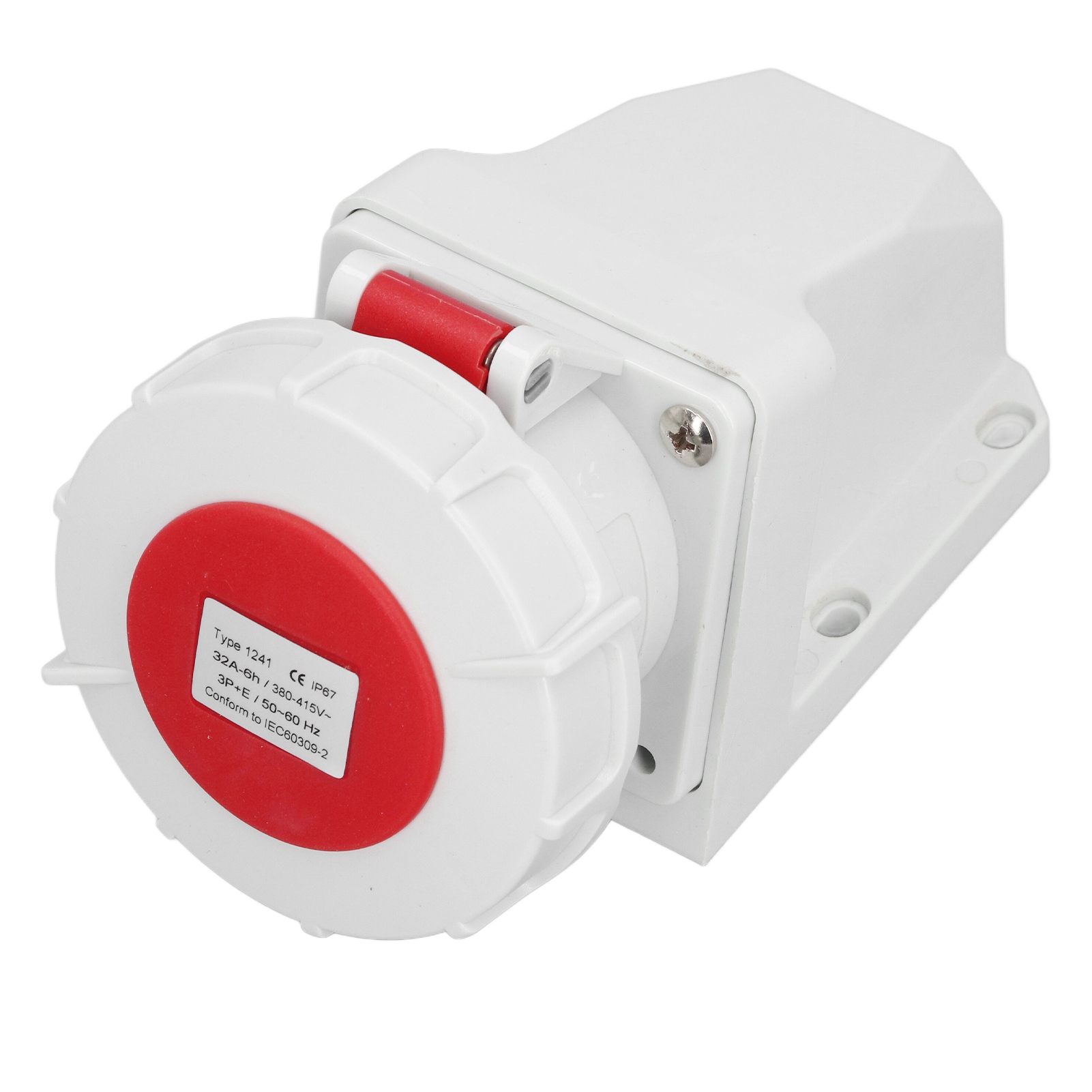Ip67 Wasserdichter Industriestecker, 4-polig, 32 A, 3p, Oberflächenmontage, 380–415 V