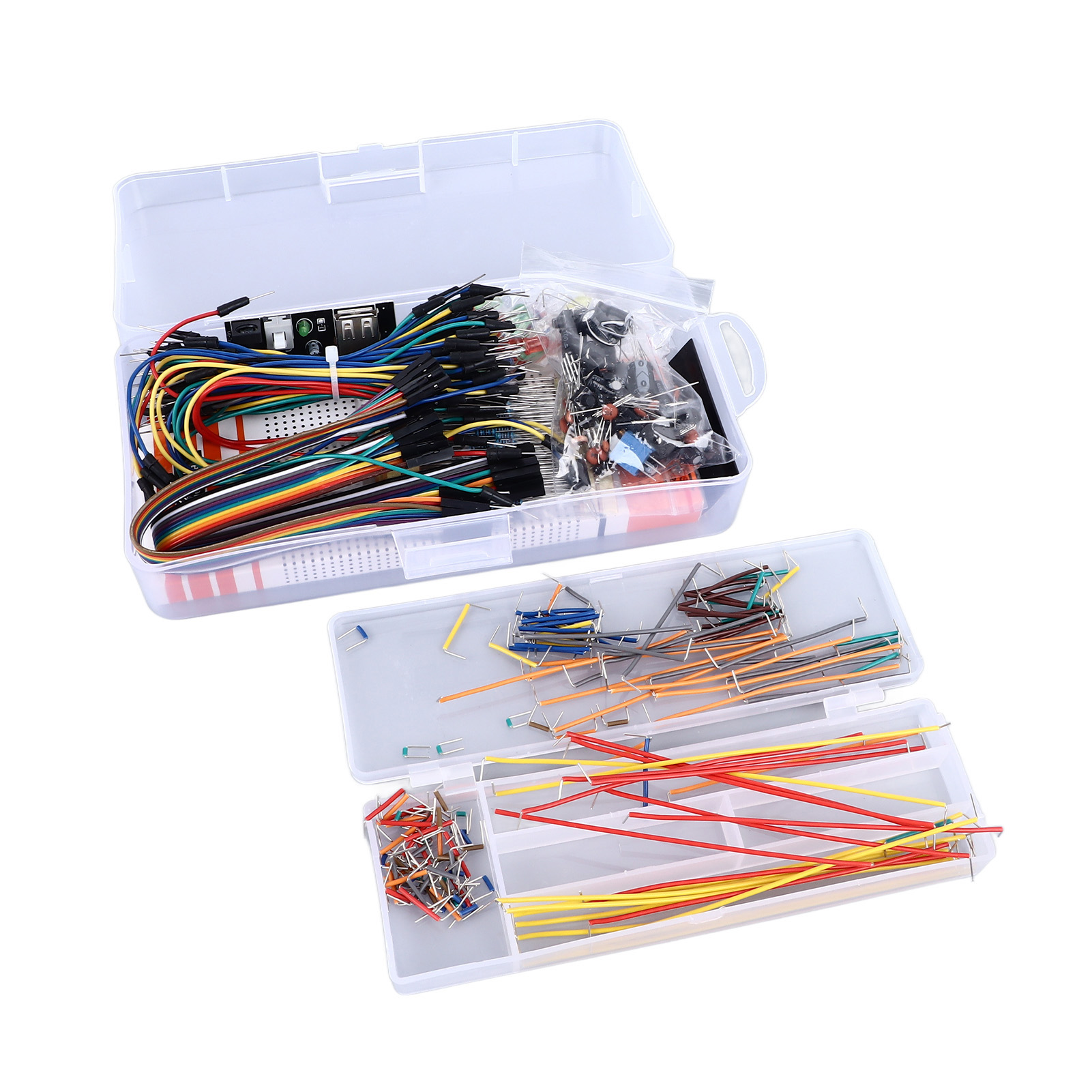 Steckbrett Mit 830 Anschlusspunkten, Inklusive Netzteilmodul Und Elektronikbauteil-bausatz Zum Selbstbauen (anschlussdrähte).