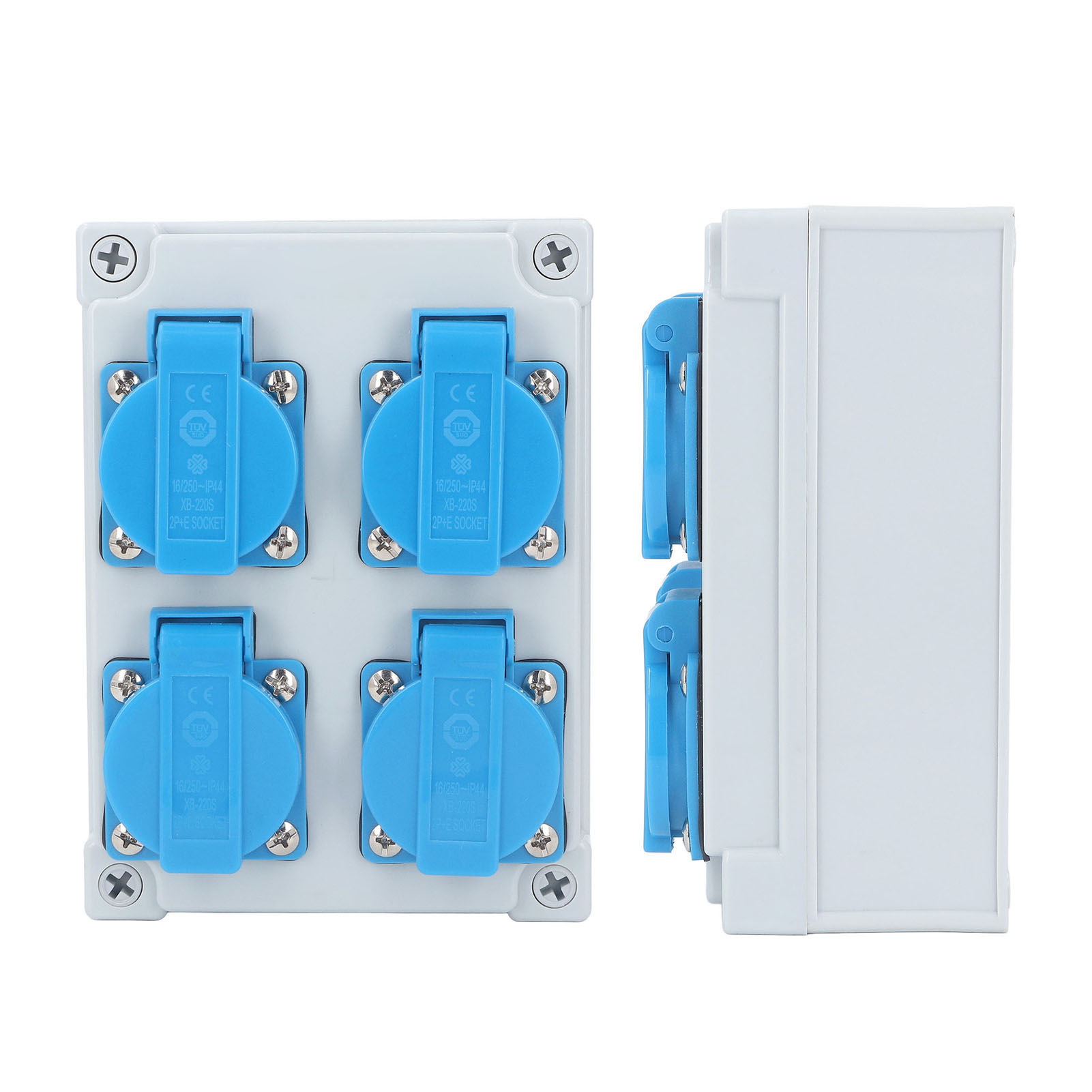 4-fach Ip44 Wasserdichte Europäische Wandsteckdose, Stromverteiler Für Garten, Garage, Badezimmer, 250 V, 16 A