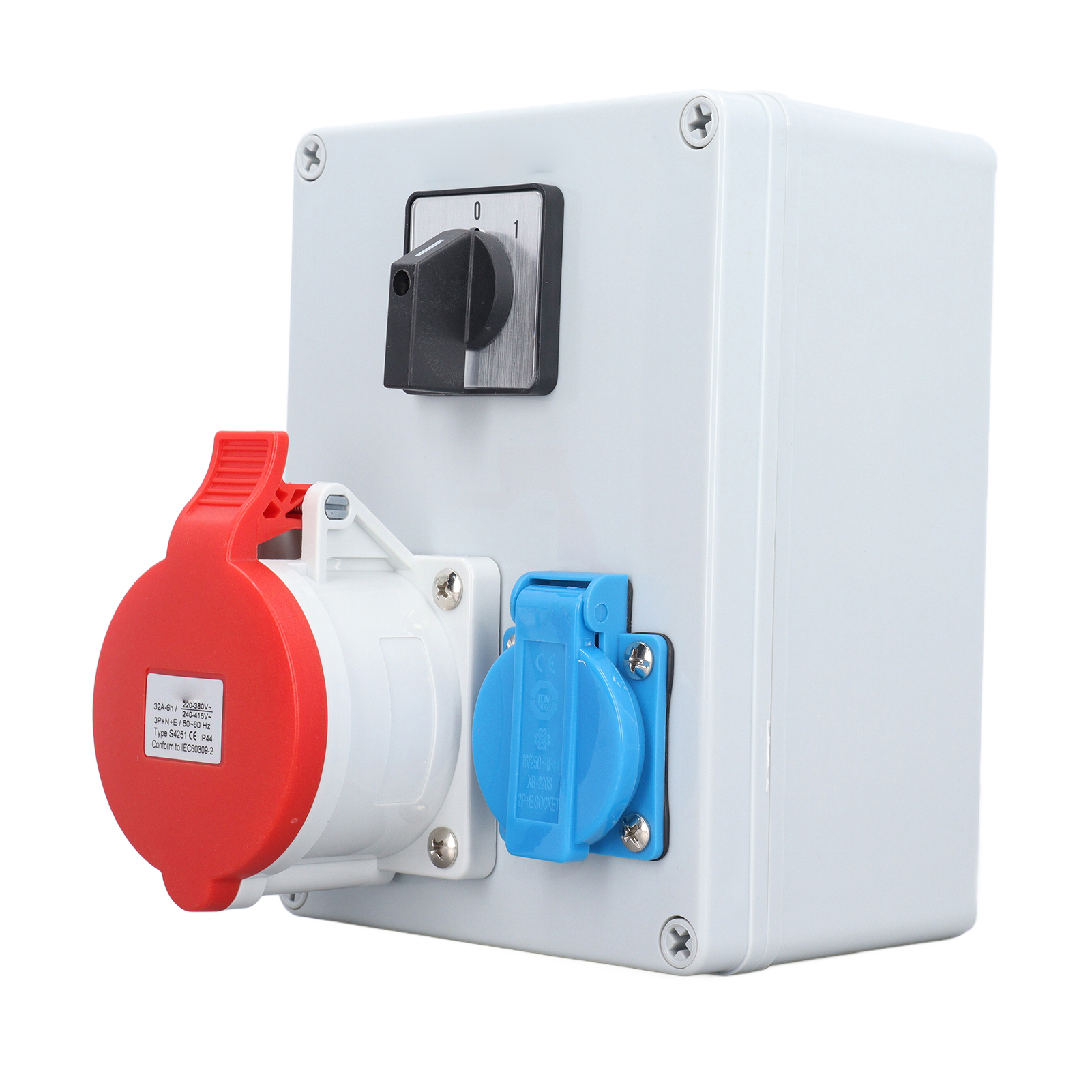 Cee 5p 32a 16a Wandverteilerkasten Mit Zwei-positionen-schalter, Ip44 Wasserdicht, Für Gebäude