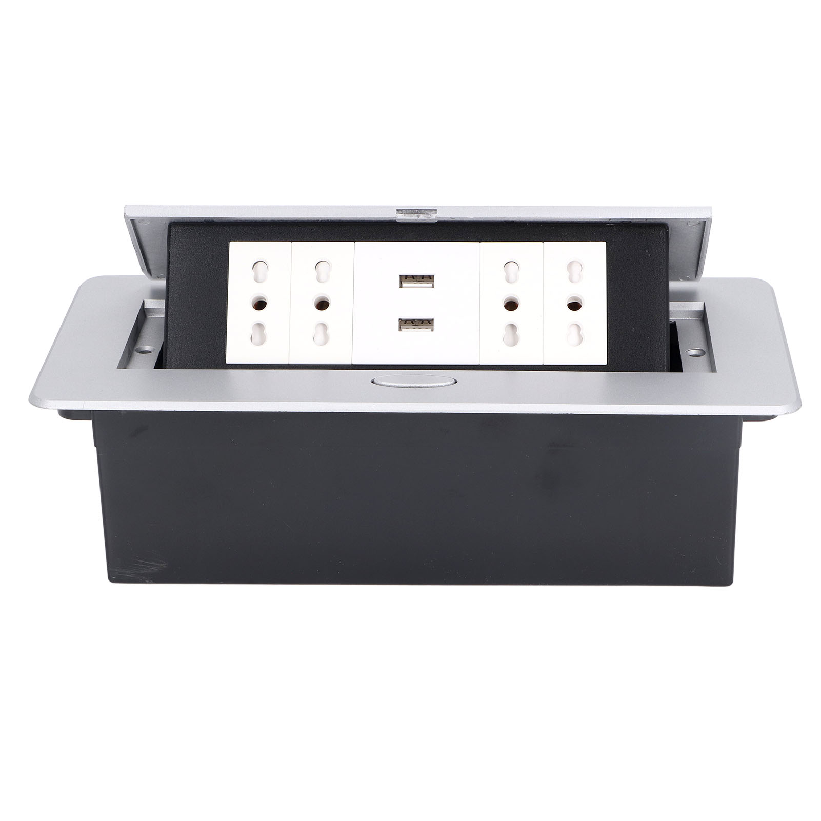 Schweizer Standard-elektroanschlussdose Mit 4 Dreilochsteckdosen, 2 Usb-anschlüssen, Versenkbarer Anschlussdose, 250 V Wechselstrom