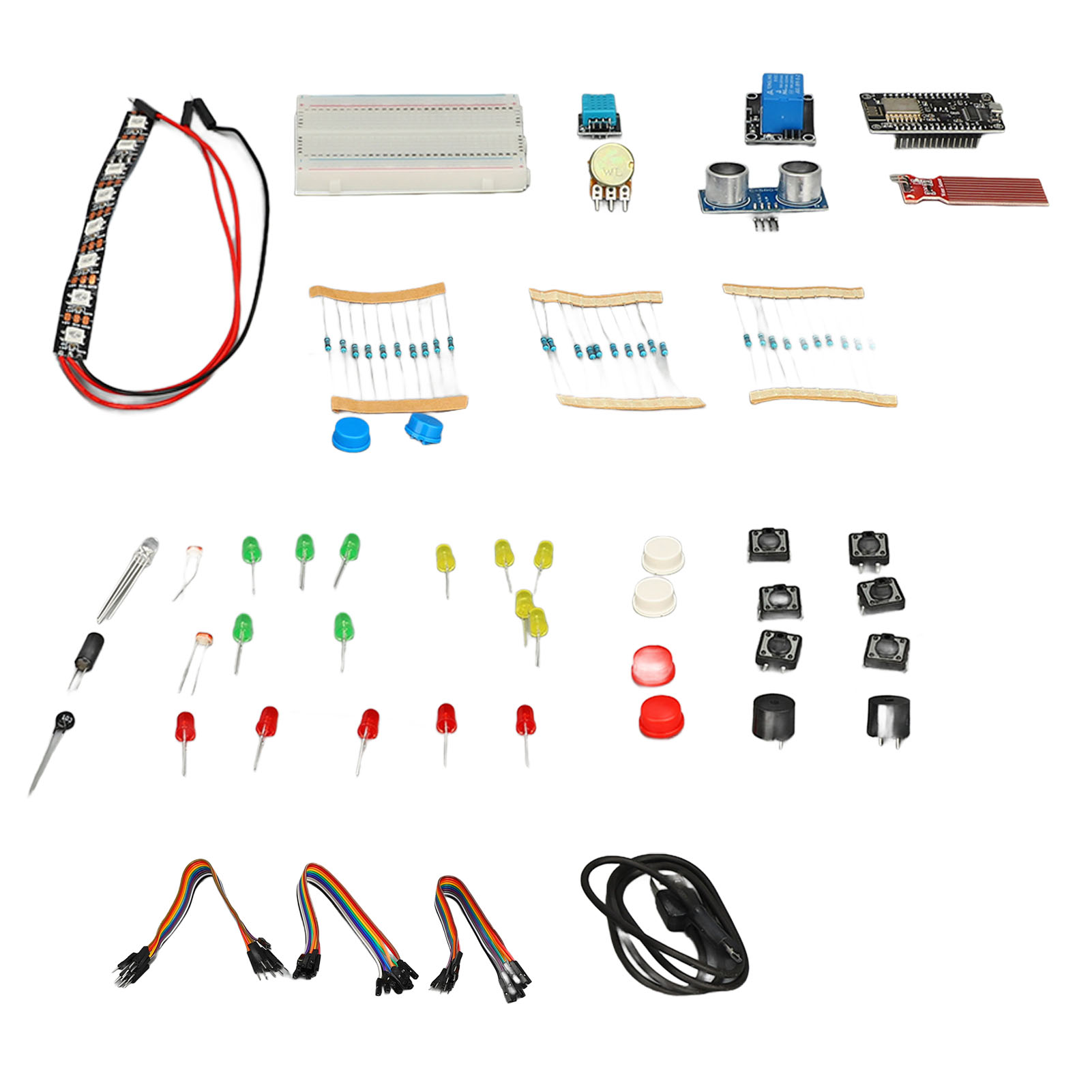 Esp8266 Starterkit Für Das Internet Der Dinge: Entwicklungsboard, Widerstände, Led-dioden, Wi-fi, Diy-lernkit.
